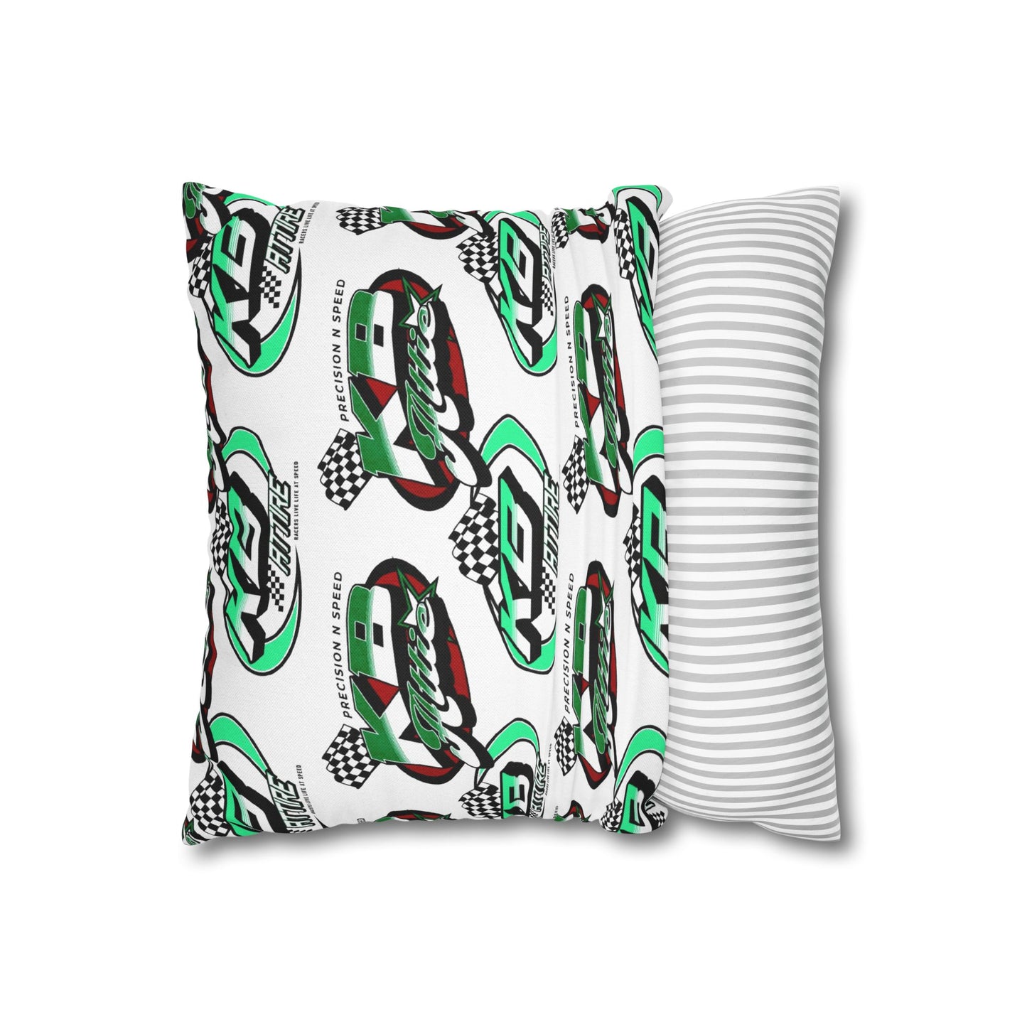 KB Attire All Over Logo Racing-Themed Square Pillowcase