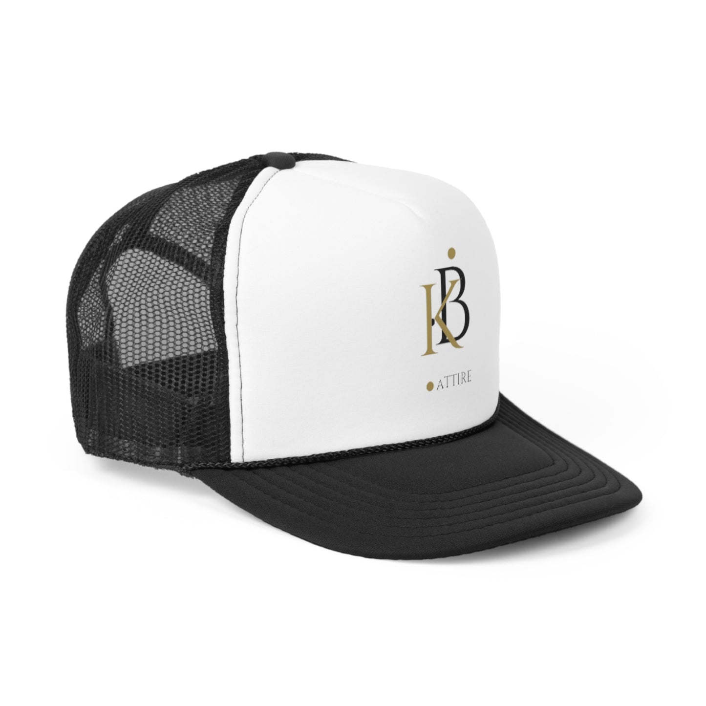 KB Attire Custom Black and White Trucker Cap