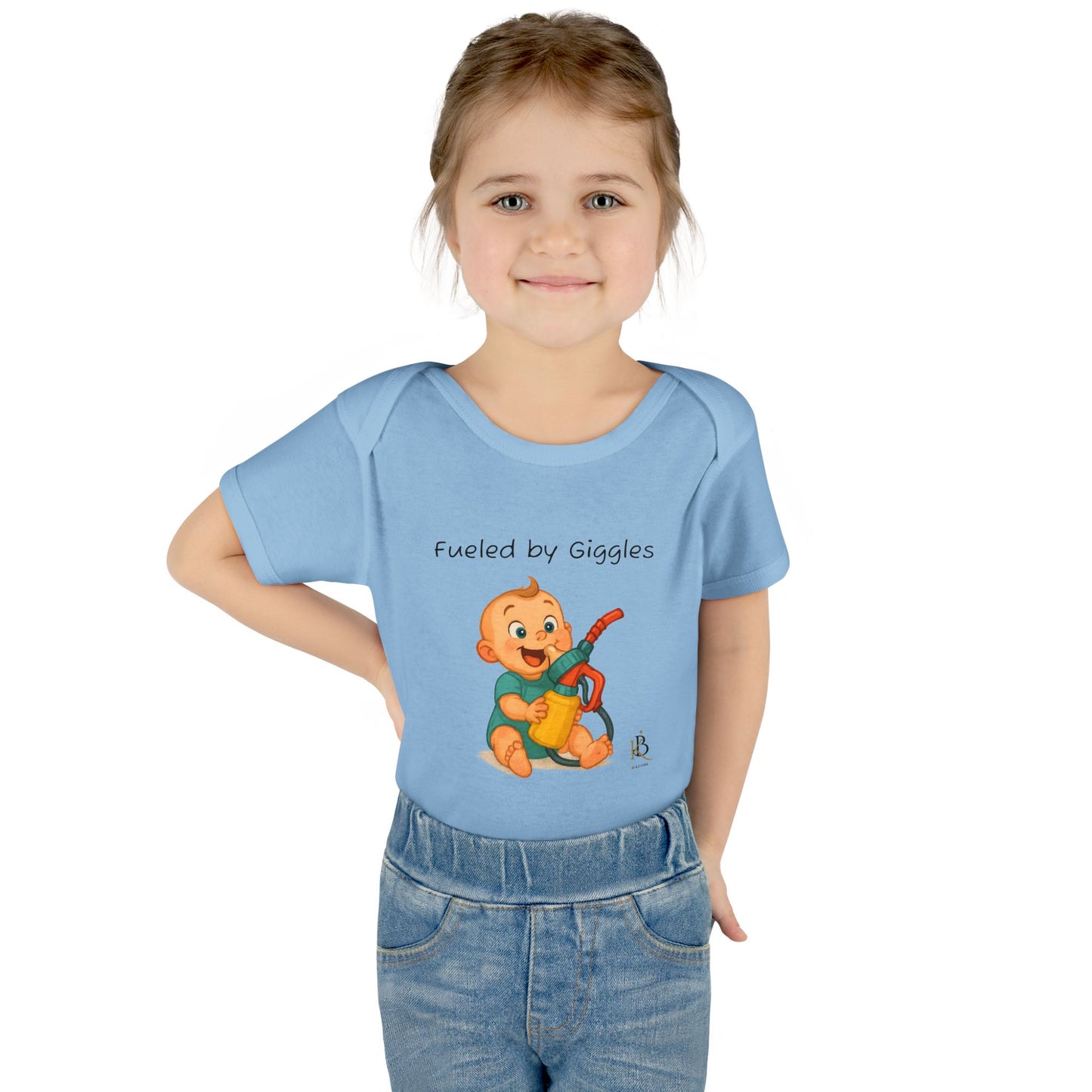 KB Attire Baby Bodysuit with "Fueled by Giggles" Design