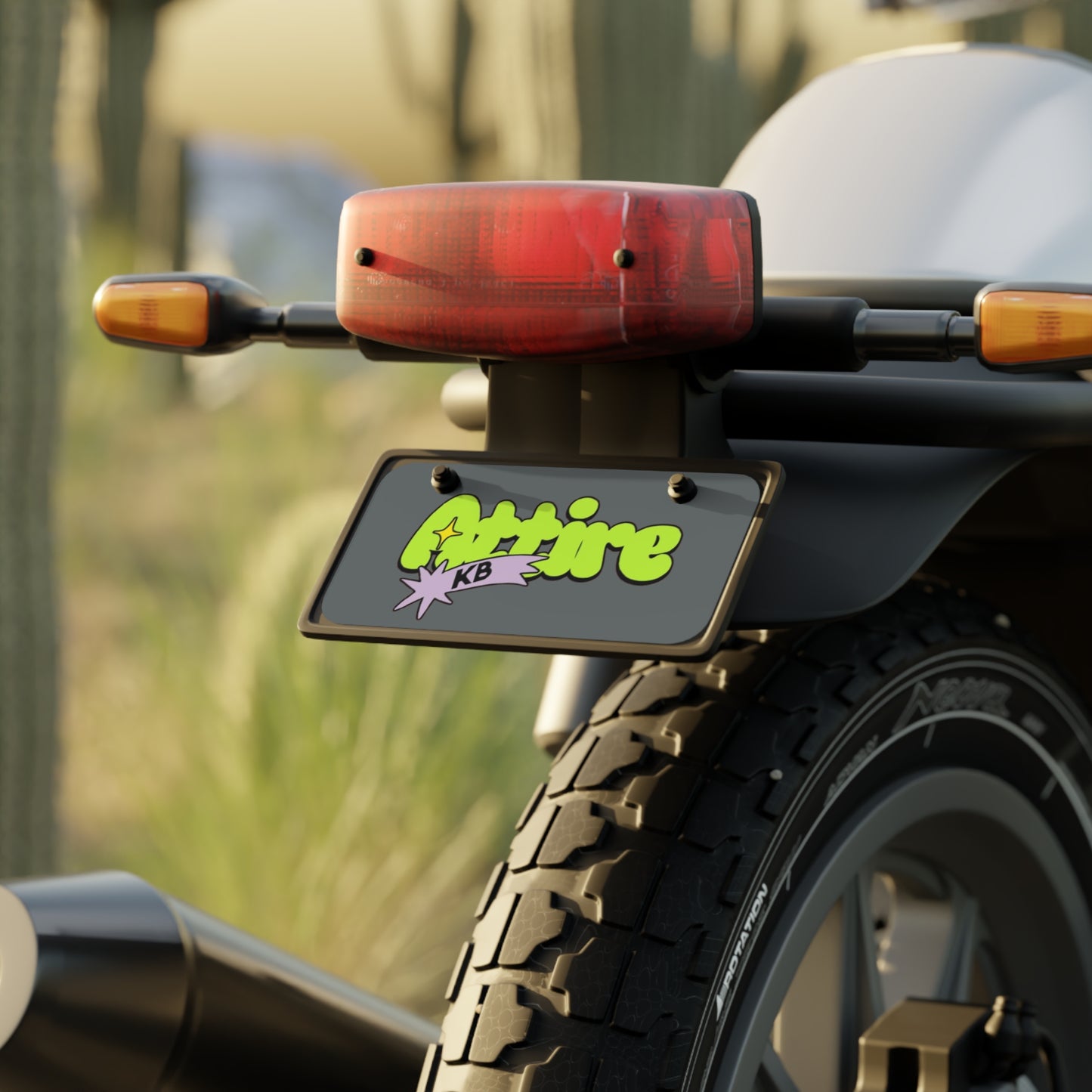KB Attire "Cartoon' Logo License Plate