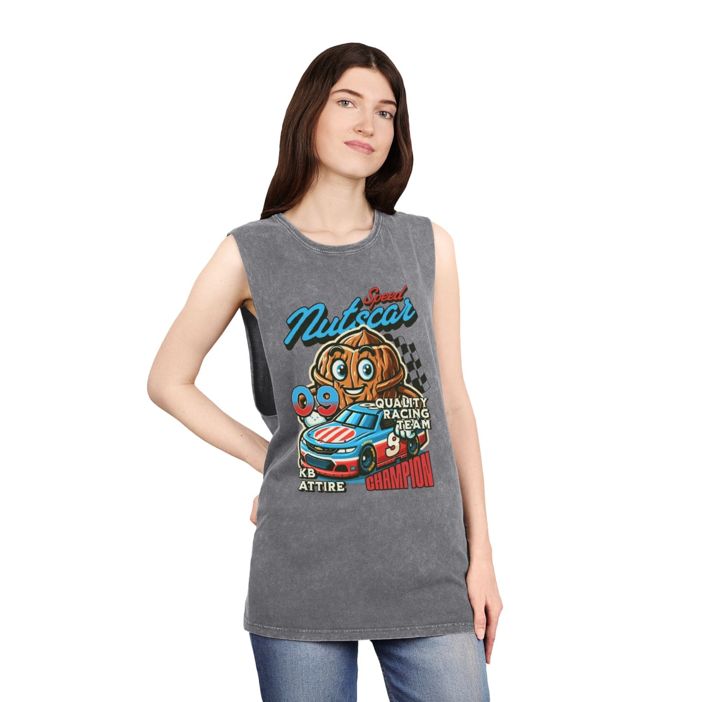Vintage 'Nutscar Racing' Unisex Stonewash Tank Top