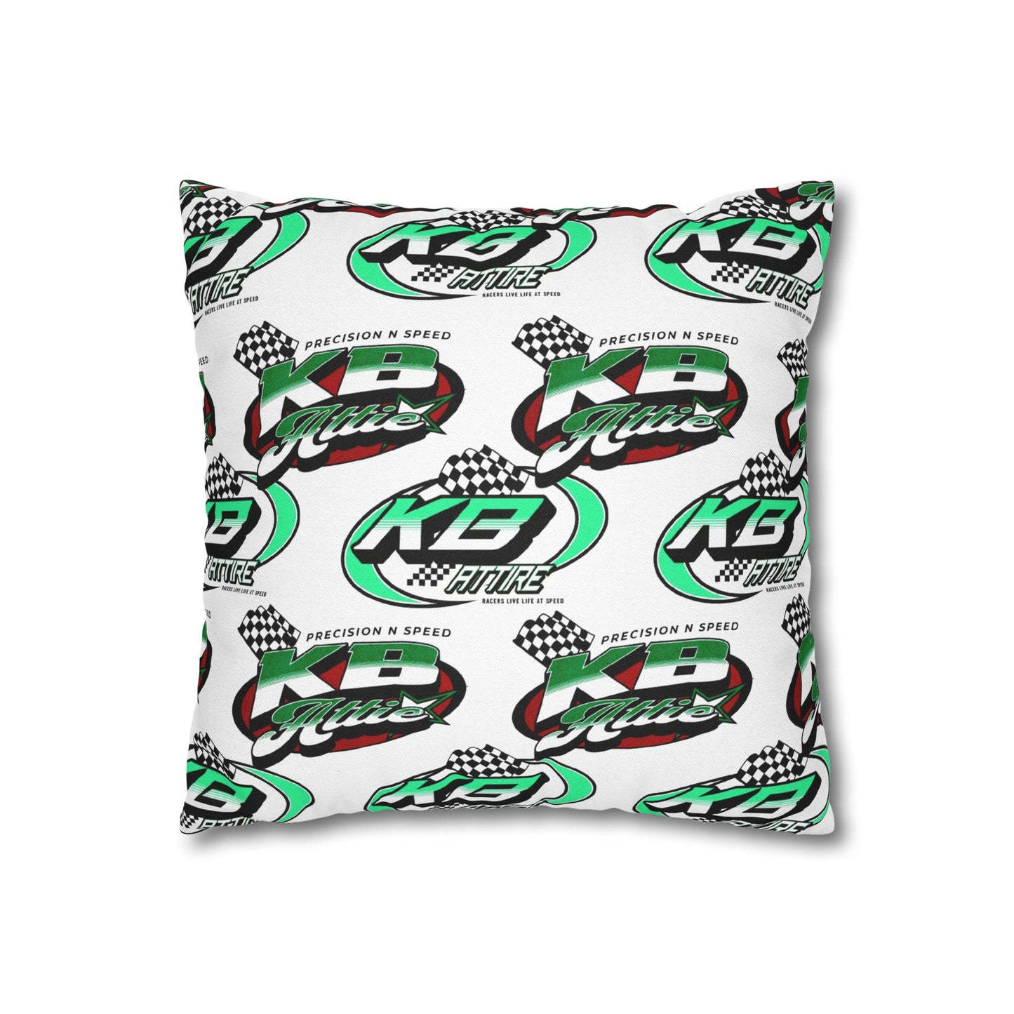 KB Attire All Over Logo Racing-Themed Square Pillowcase