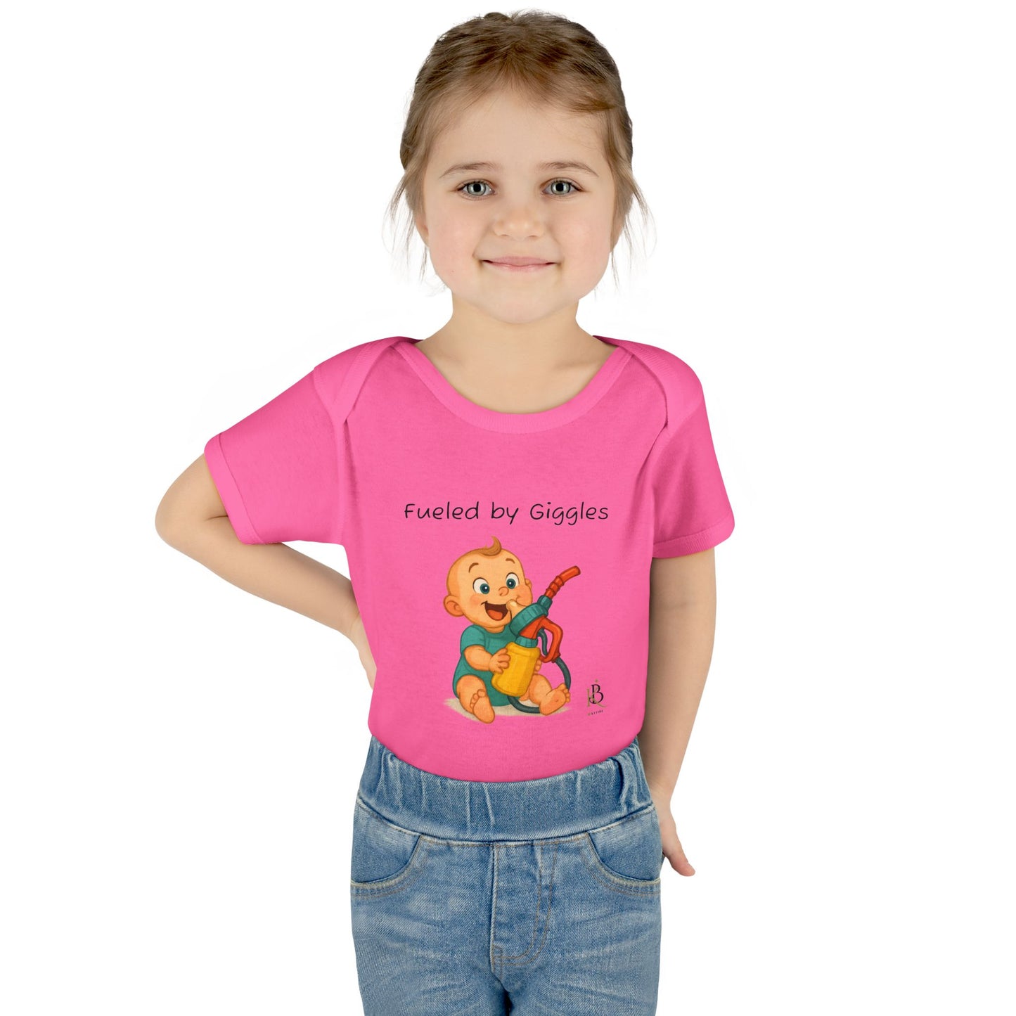 KB Attire Baby Bodysuit with "Fueled by Giggles" Design