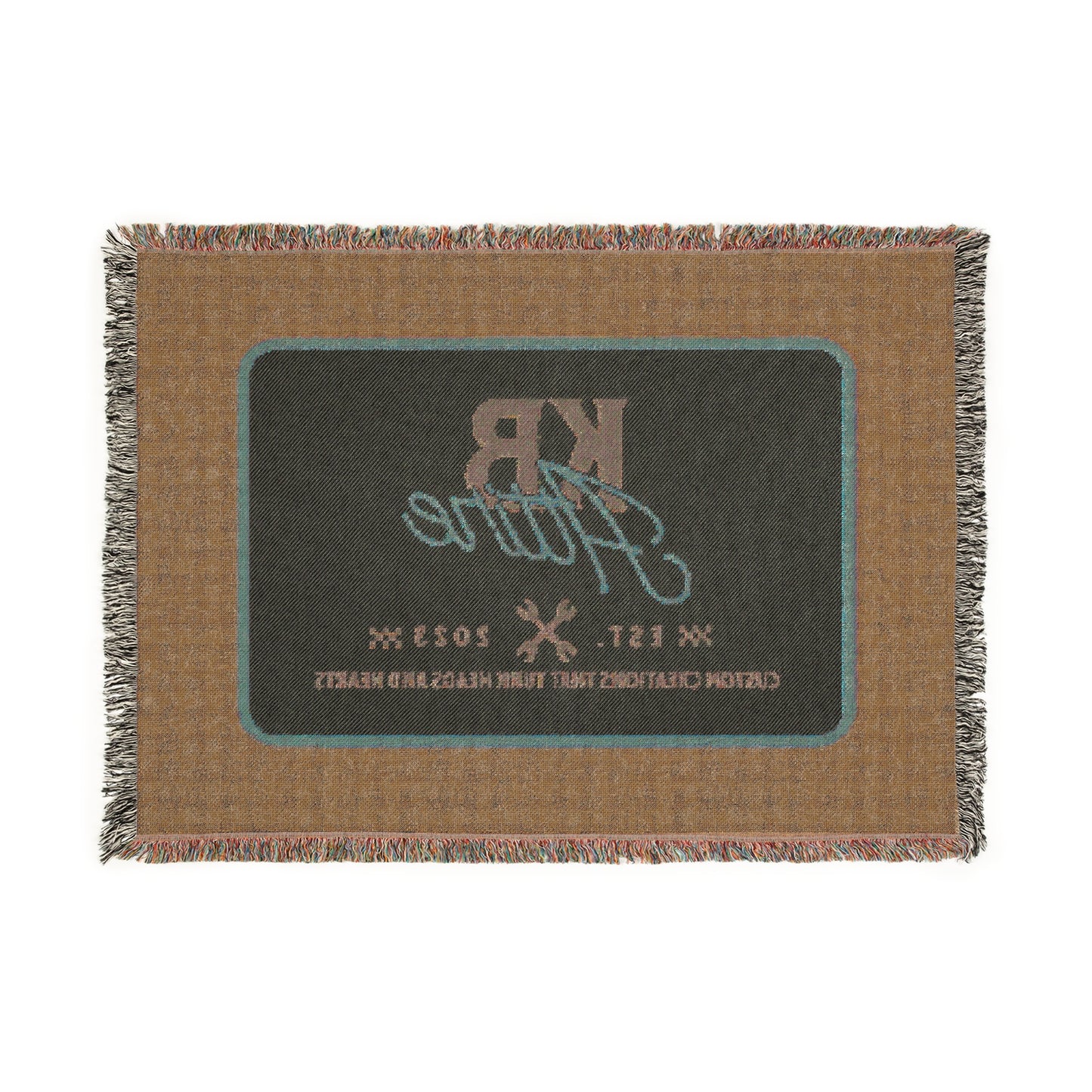 KB Attire "The Logo" Woven Blanket (Baby Blue)