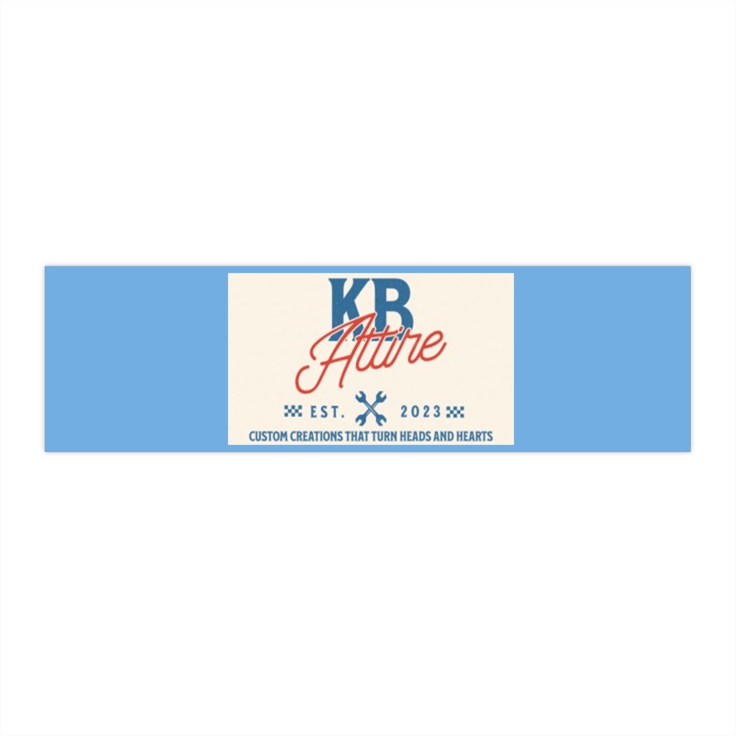 KB Attire "The Patch" Logo Custom Bumper Sticker (Sky Blue)