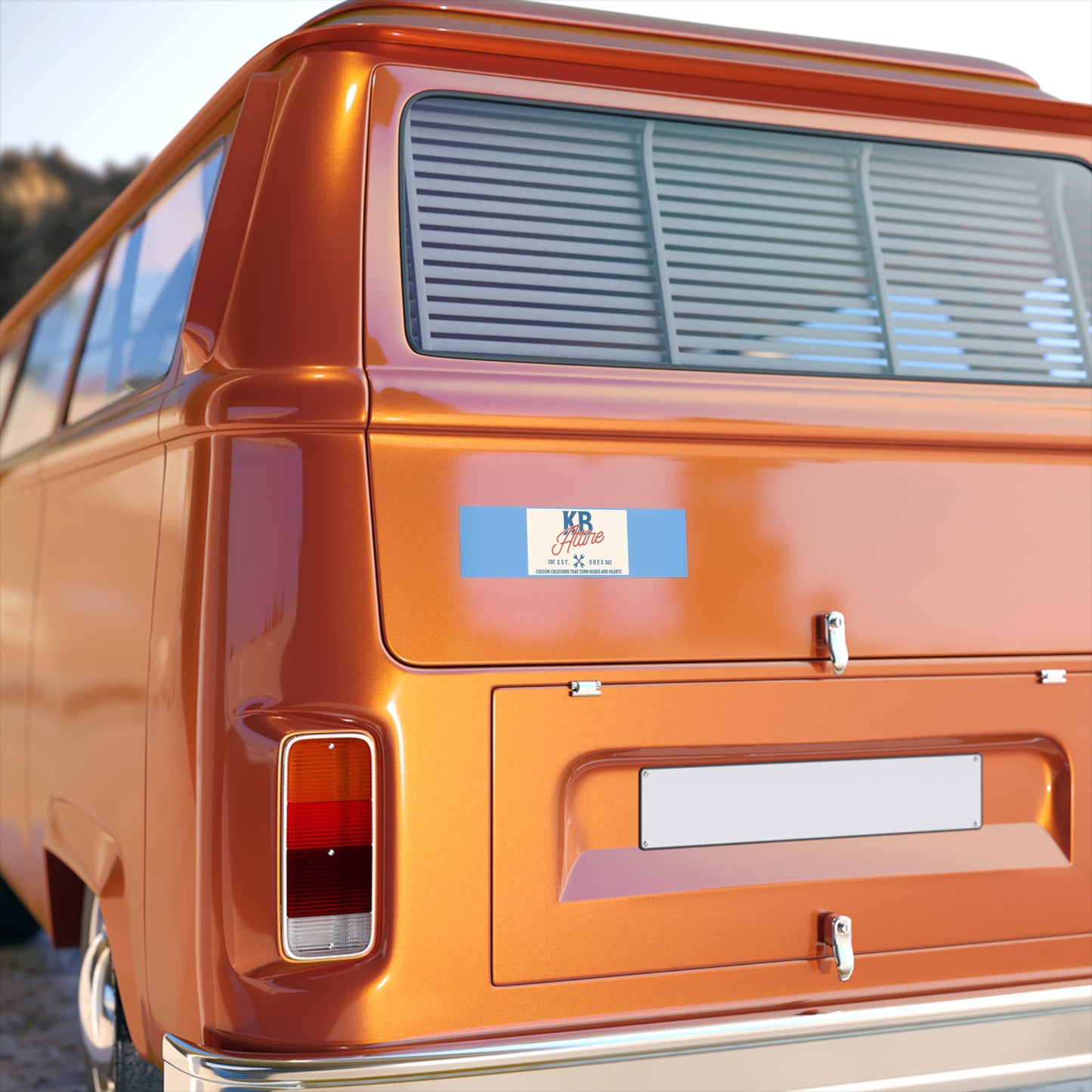 KB Attire "The Patch" Logo Custom Bumper Sticker (Sky Blue)