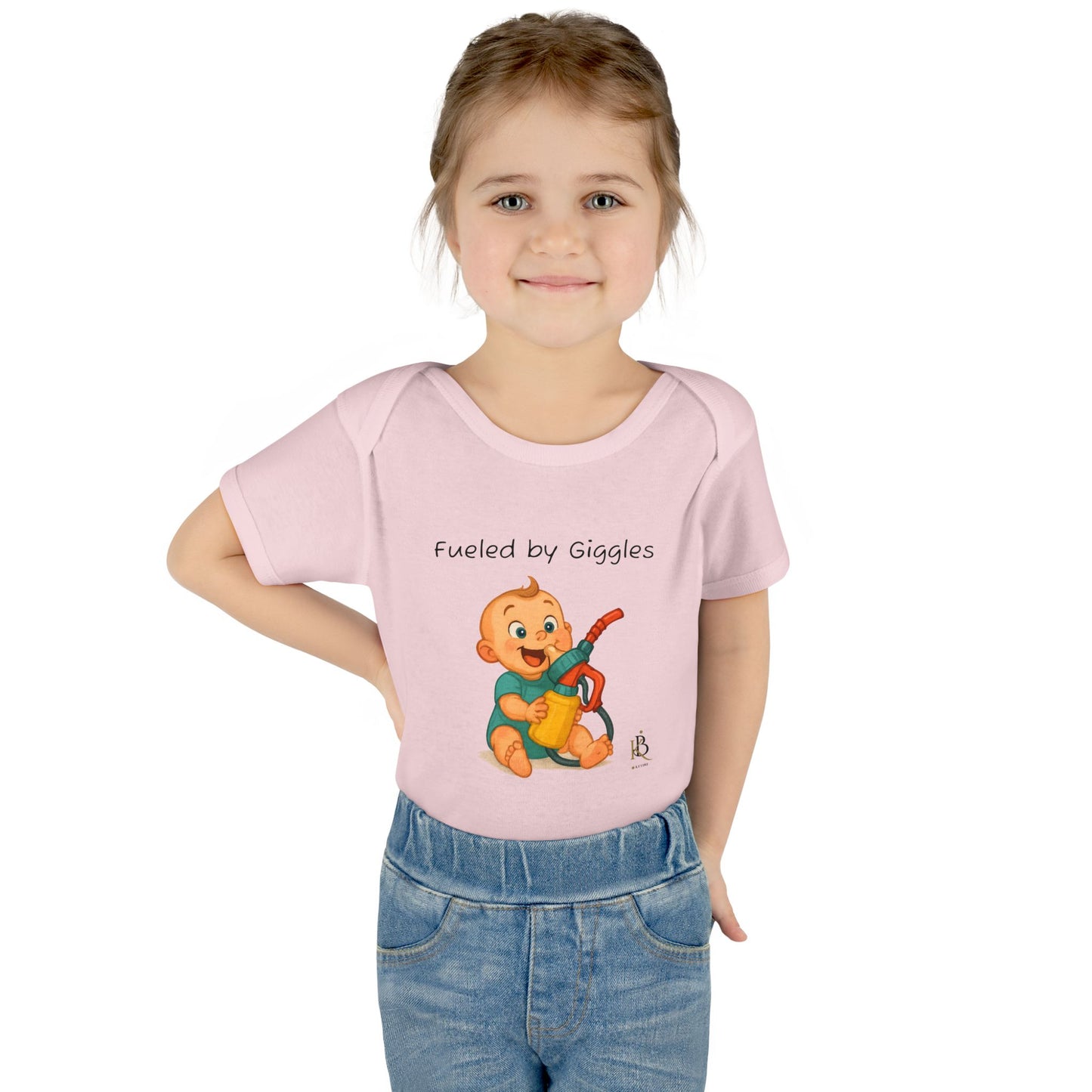 KB Attire Baby Bodysuit with "Fueled by Giggles" Design