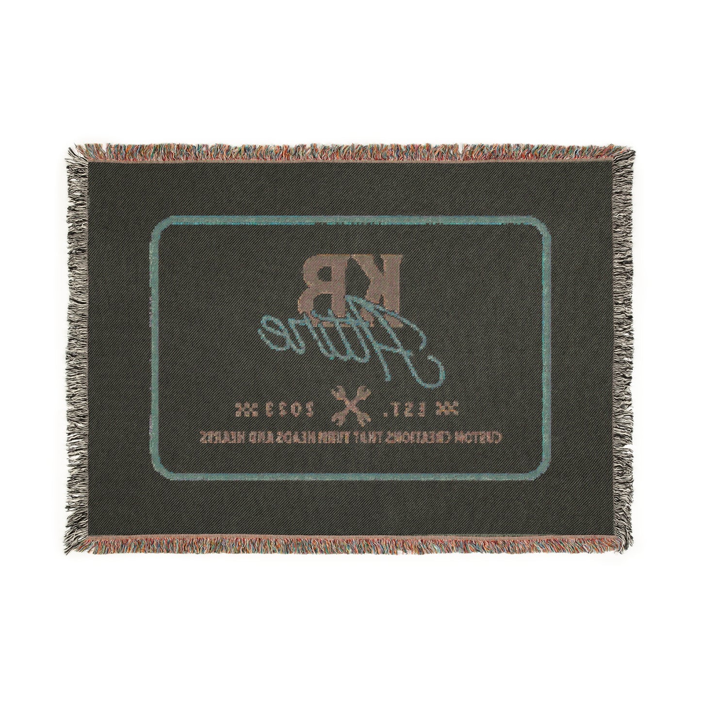 KB Attire "The Logo' Woven Blanket (White)