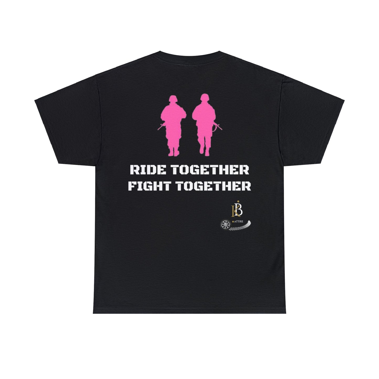 Custom KB Short Sleeve Black "Fight the Cure" Breast Cancer Awareness Month T-Shirt Womens