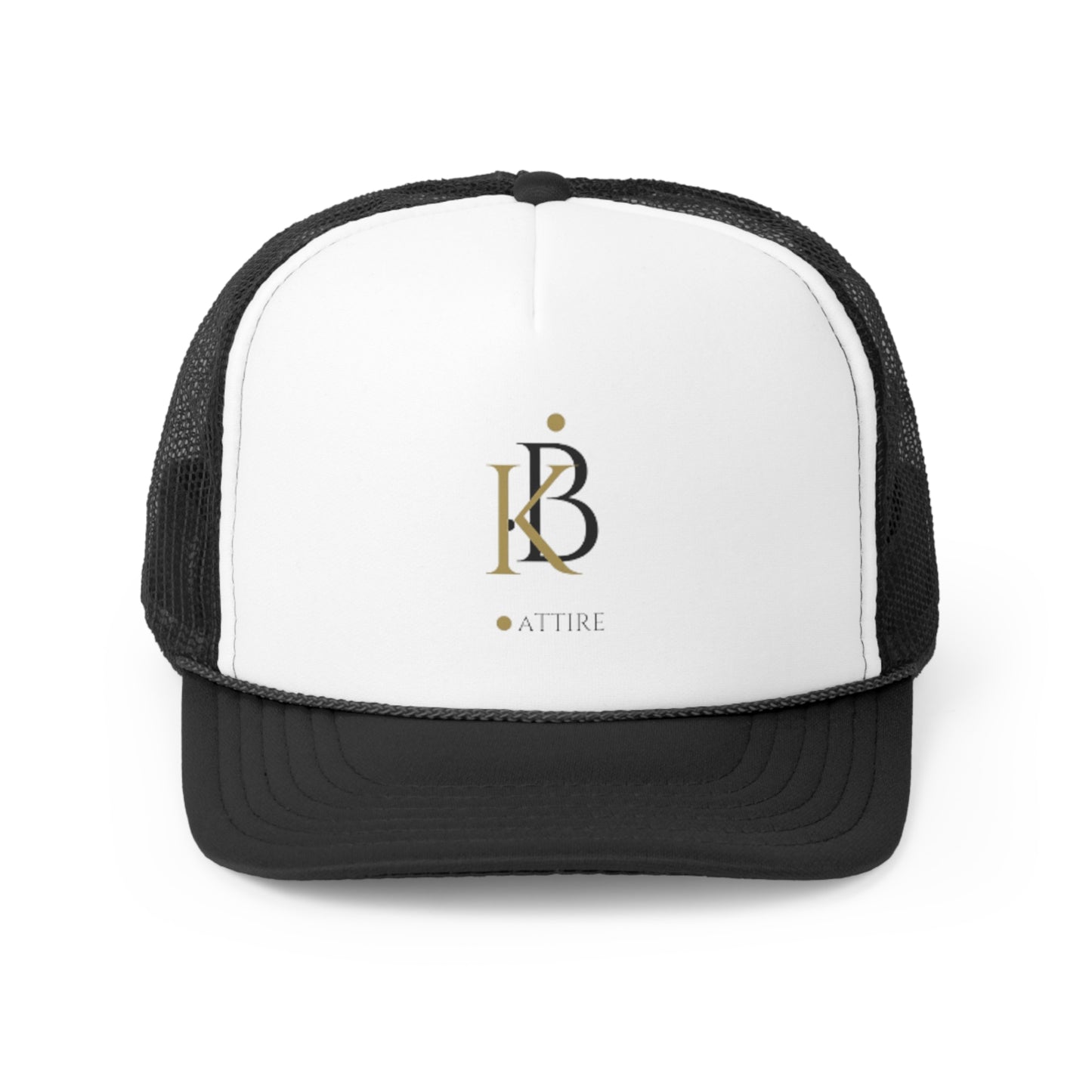 KB Attire Custom Black and White Trucker Cap