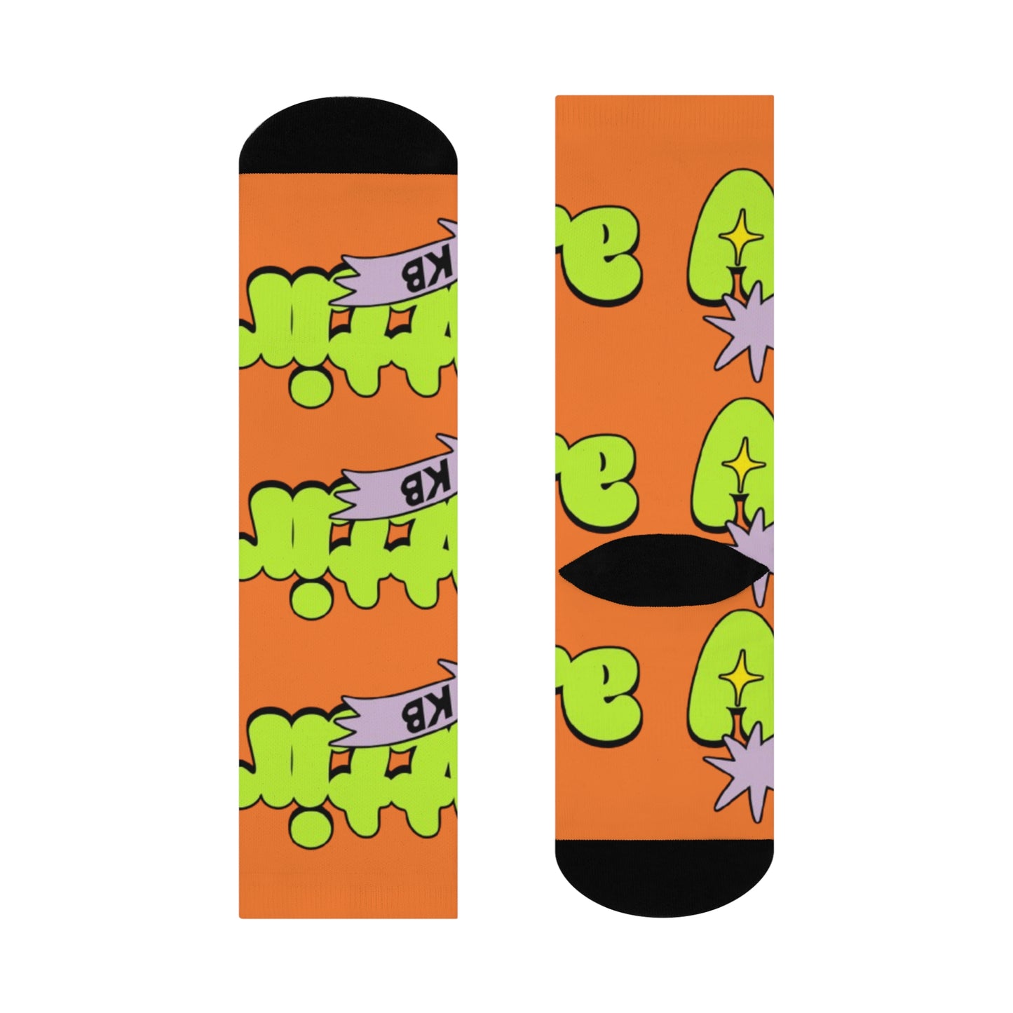 KB Attire "Cartoon" Cushioned Crew Socks (Orange)