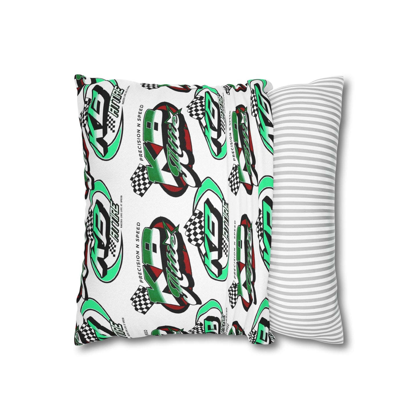 KB Attire All Over Logo Racing-Themed Square Pillowcase