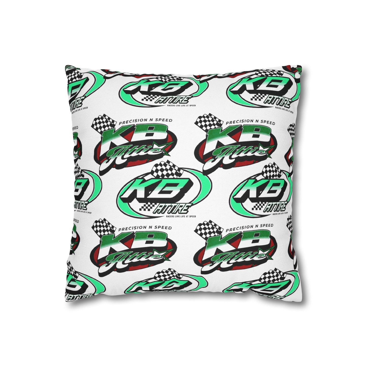 KB Attire All Over Logo Racing-Themed Square Pillowcase