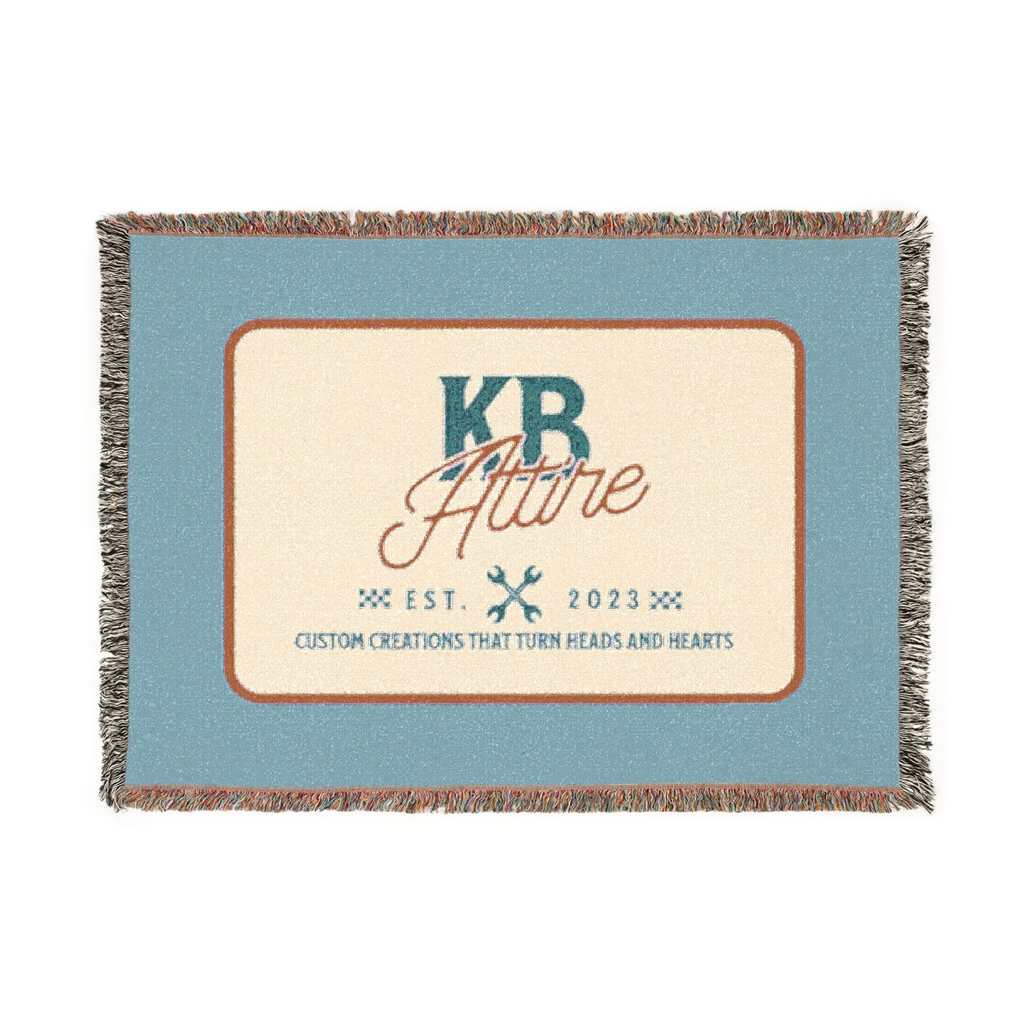 KB Attire "The Logo" Woven Blanket (Baby Blue)