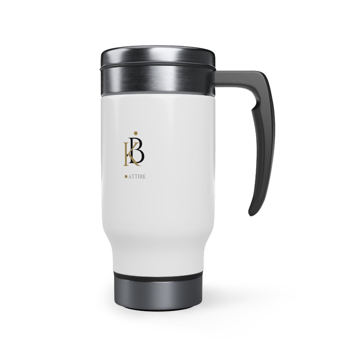 Custom KB Logo Attire Stainless Steel Travel Mug with Handle, 14oz