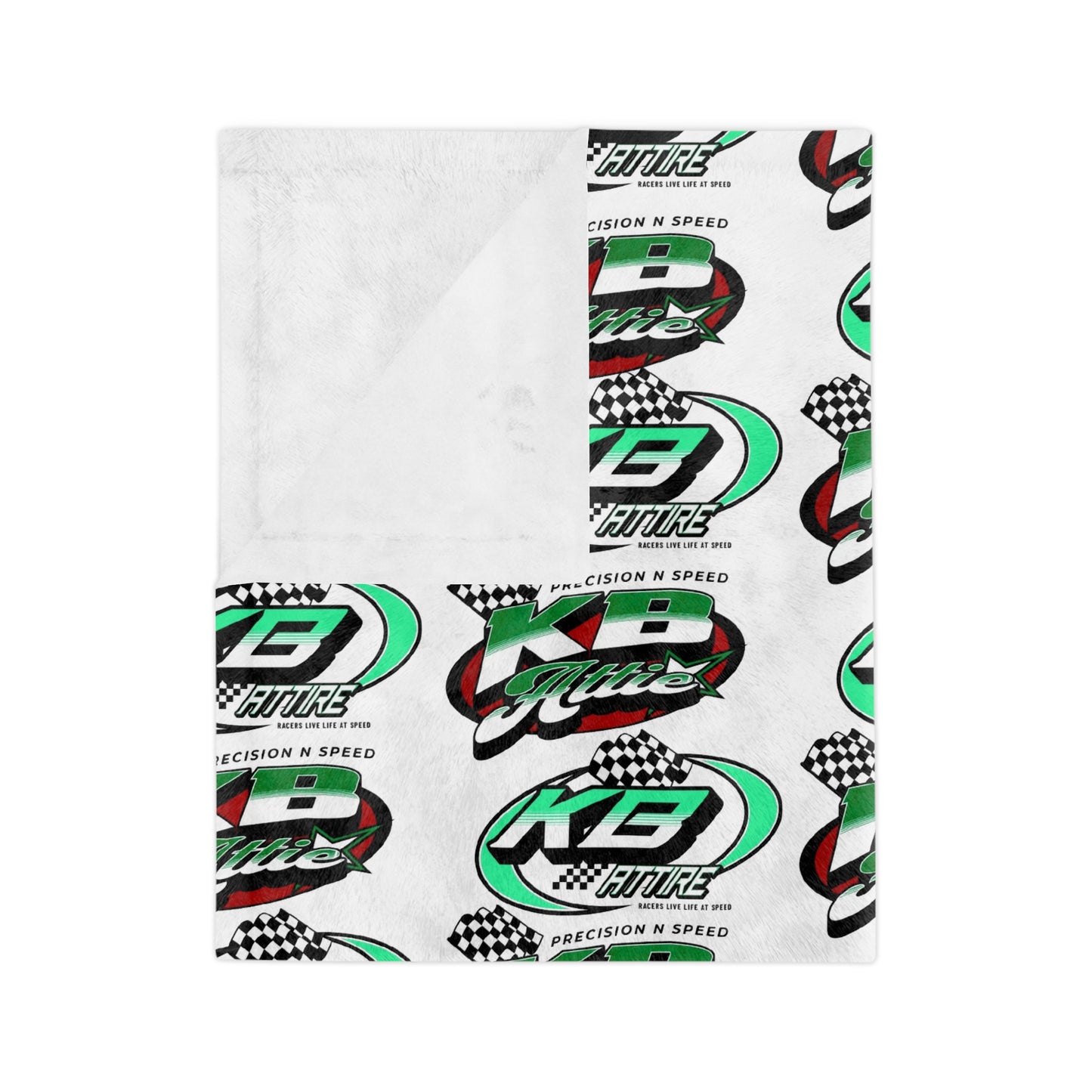Racing-Themed All Over Logo Velveteen Blanket