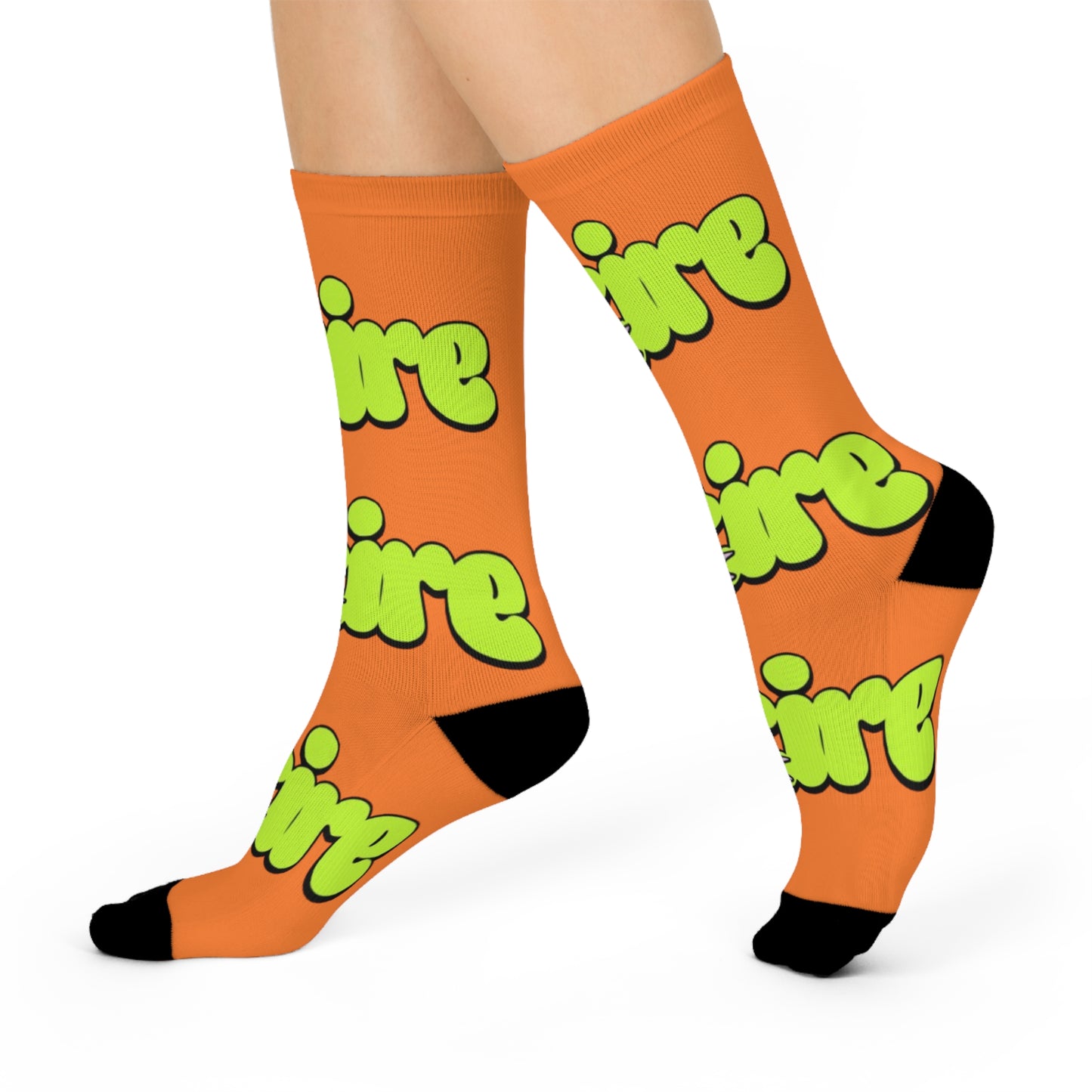 KB Attire "Cartoon" Cushioned Crew Socks (Orange)