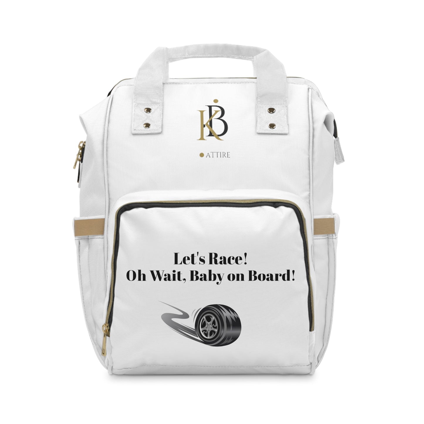 "Let's Race! Oh Wait, Baby on Board!" Multifunctional Diaper Backpack