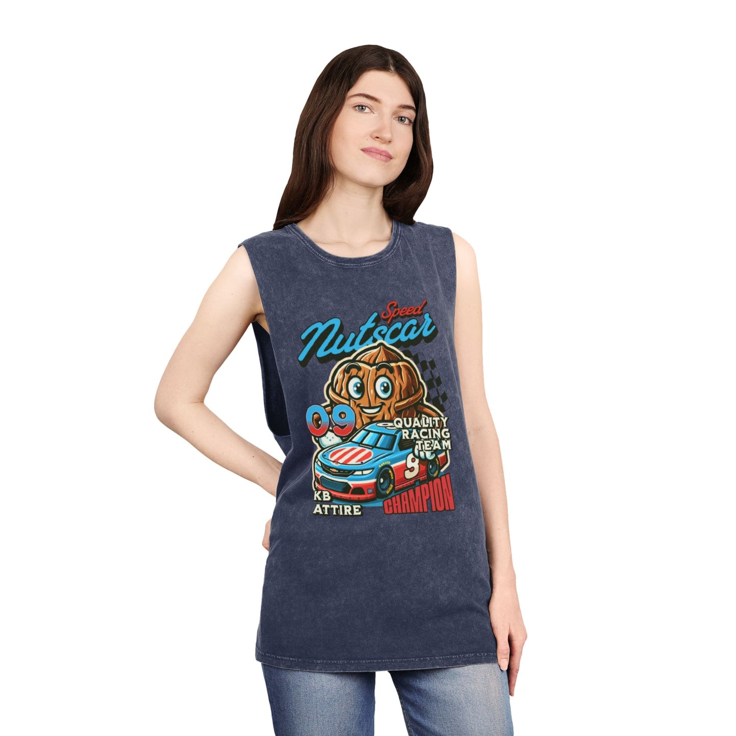 Vintage 'Nutscar Racing' Unisex Stonewash Tank Top