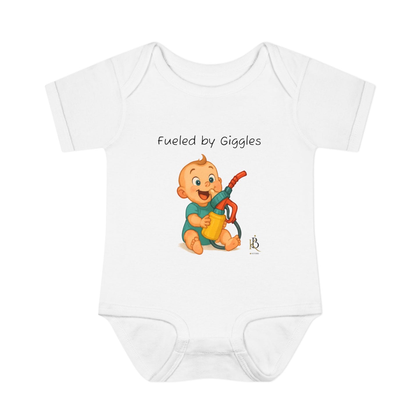 KB Attire Baby Bodysuit with "Fueled by Giggles" Design