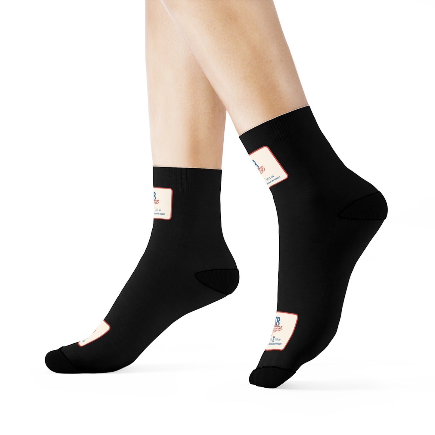 KB Attire "The Patch" 3/4 Crew Socks (Black)