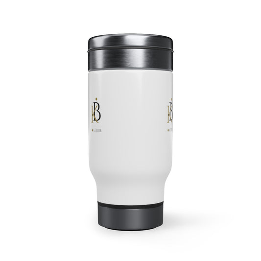 Custom KB Logo Attire Stainless Steel Travel Mug with Handle, 14oz