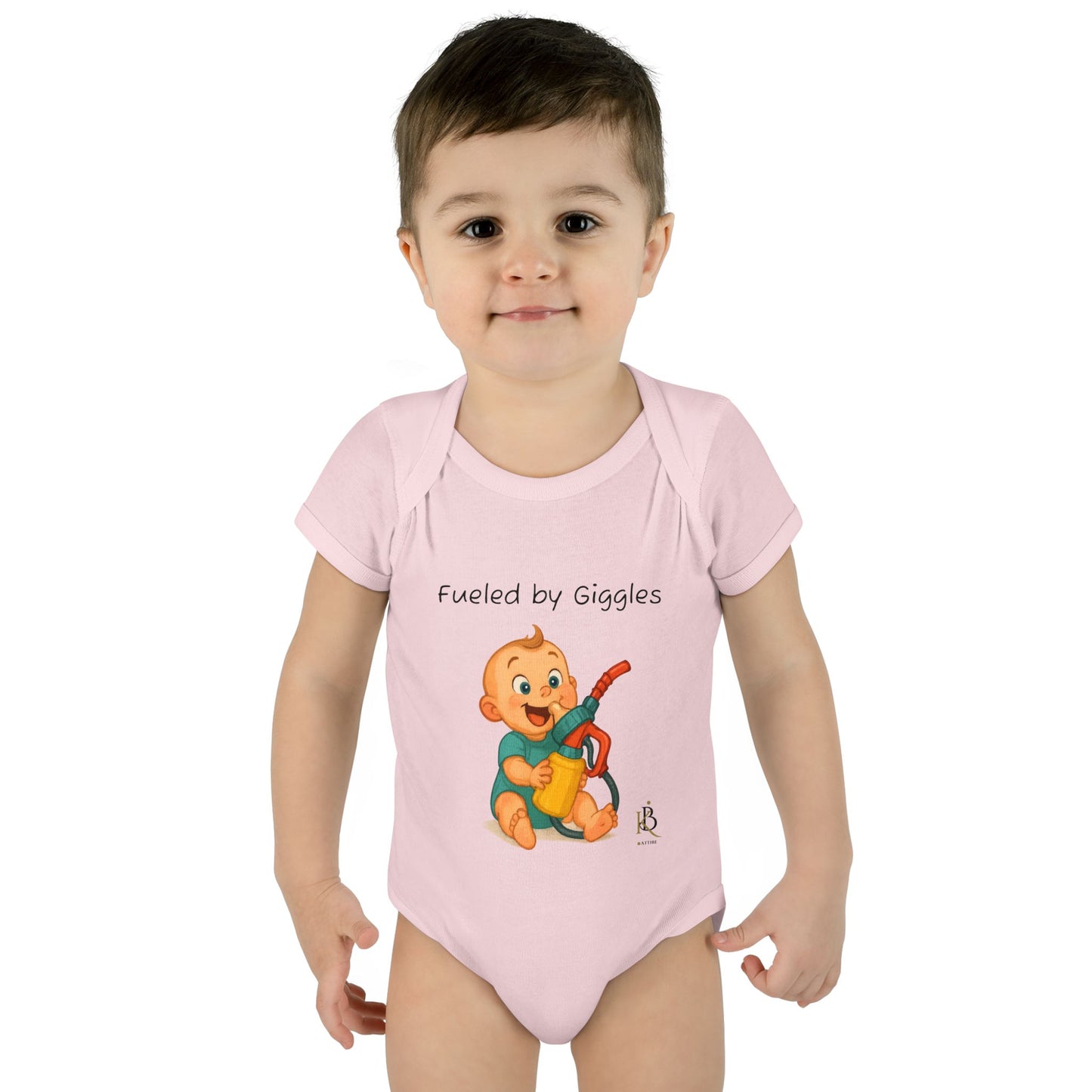 KB Attire Baby Bodysuit with "Fueled by Giggles" Design