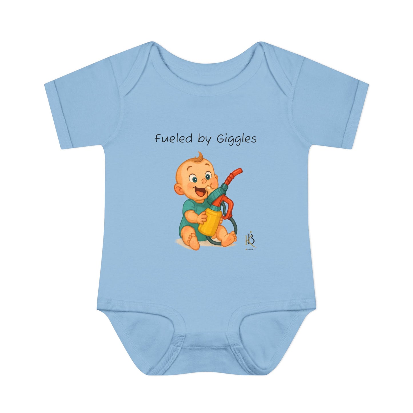 KB Attire Baby Bodysuit with "Fueled by Giggles" Design
