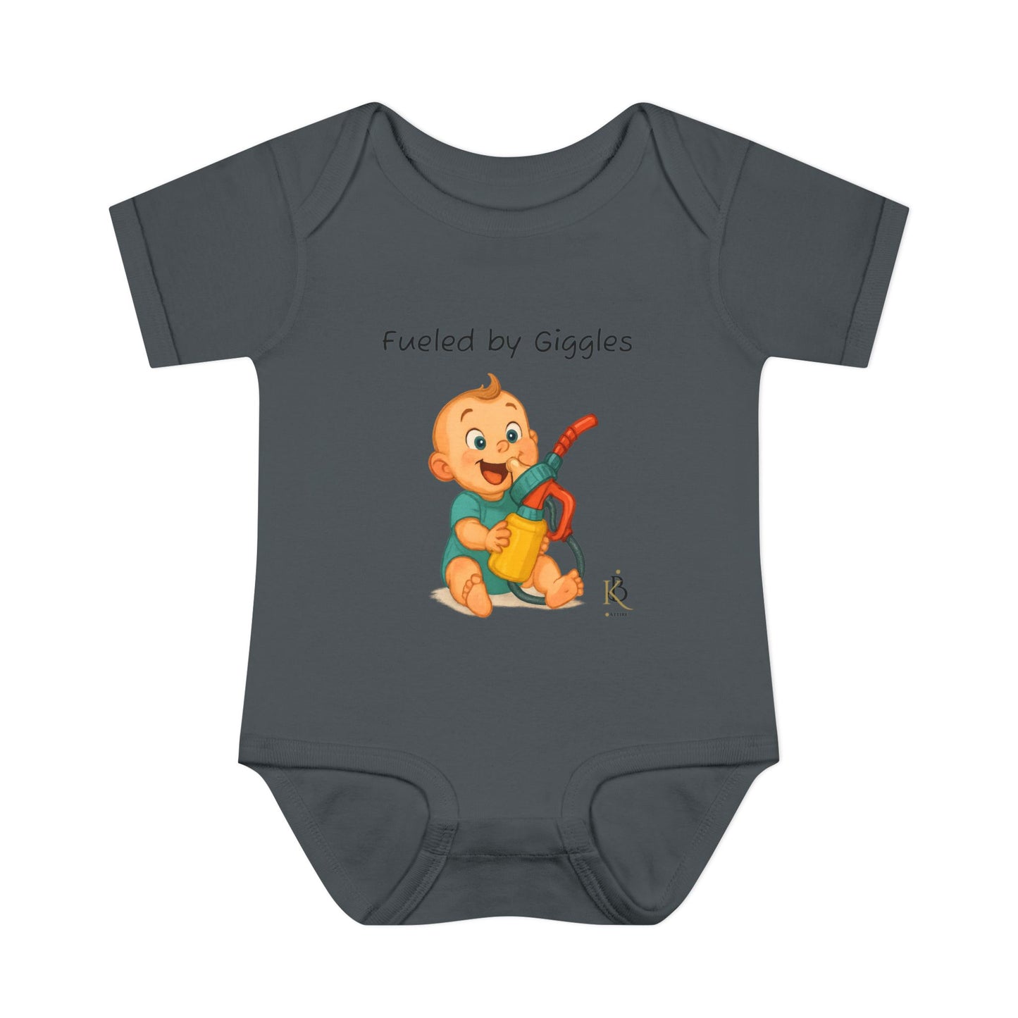 KB Attire Baby Bodysuit with "Fueled by Giggles" Design