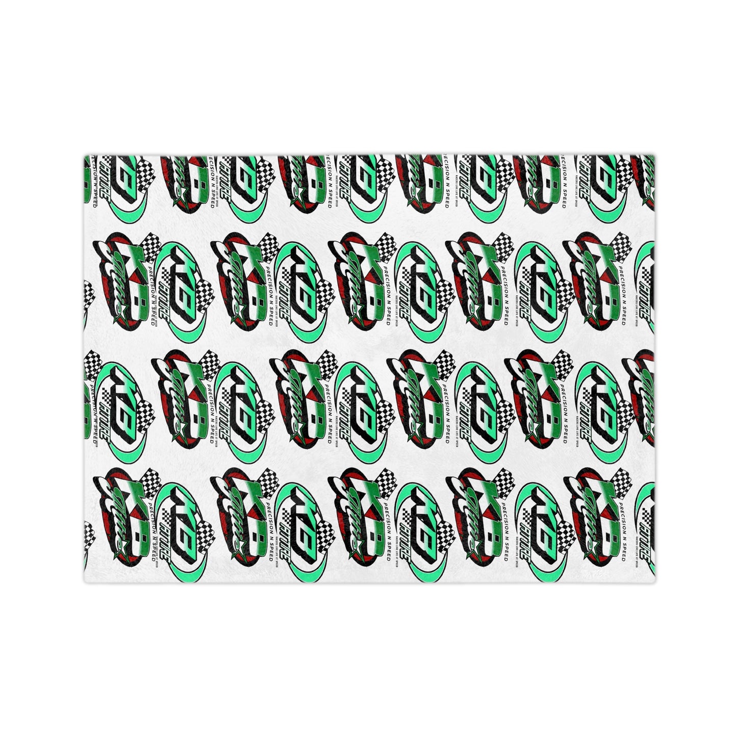 Racing-Themed All Over Logo Velveteen Blanket