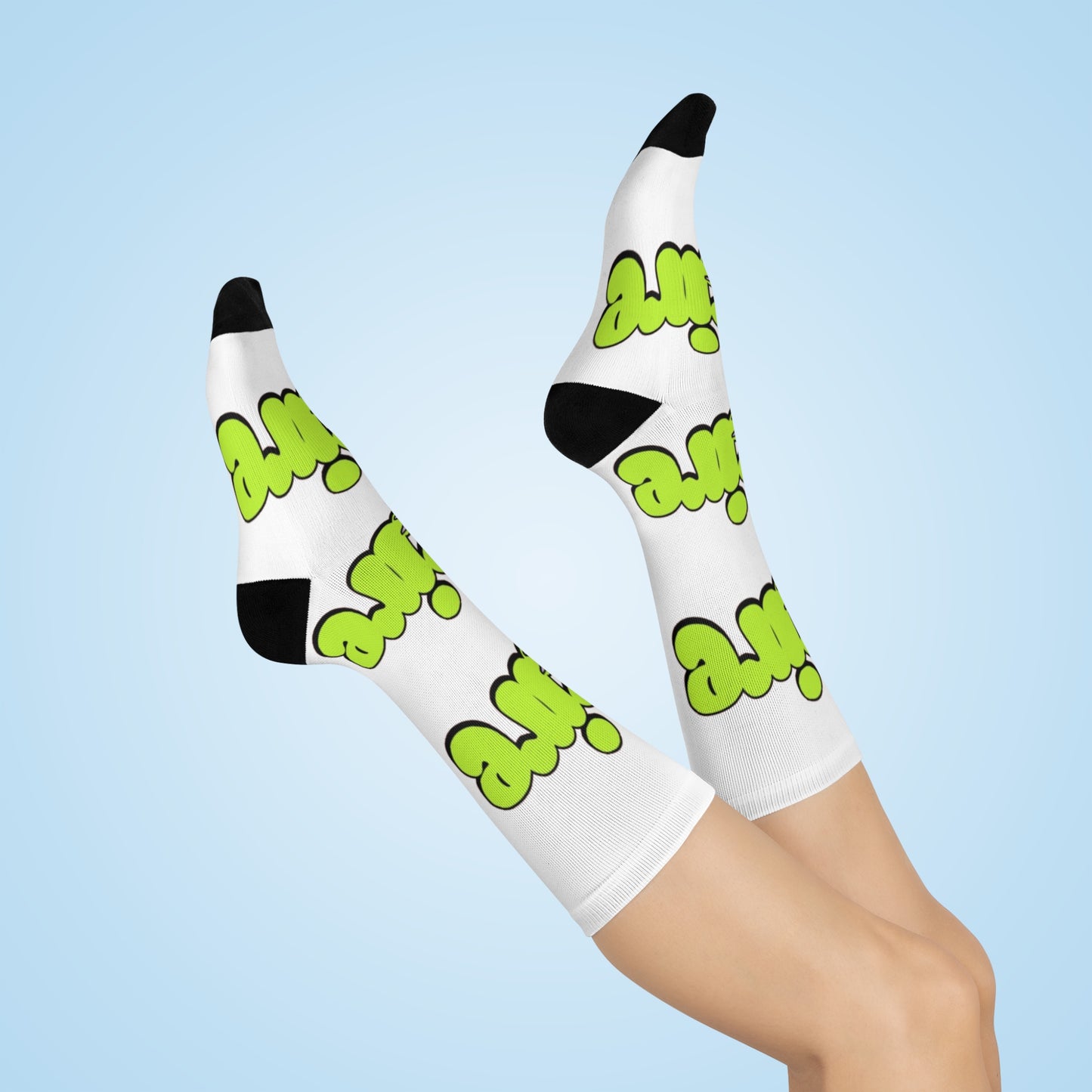 KB Attire "Cartoon' Cushioned Crew Socks (White)