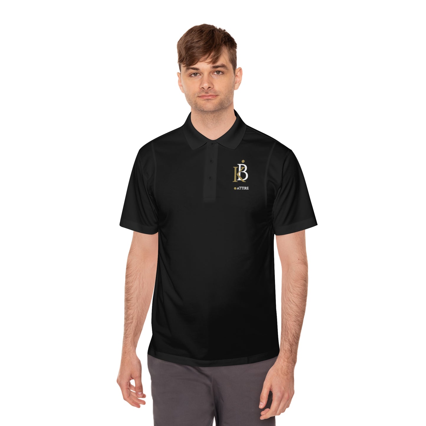 Custom Black KB Attire Men's Sport Polo Shirt