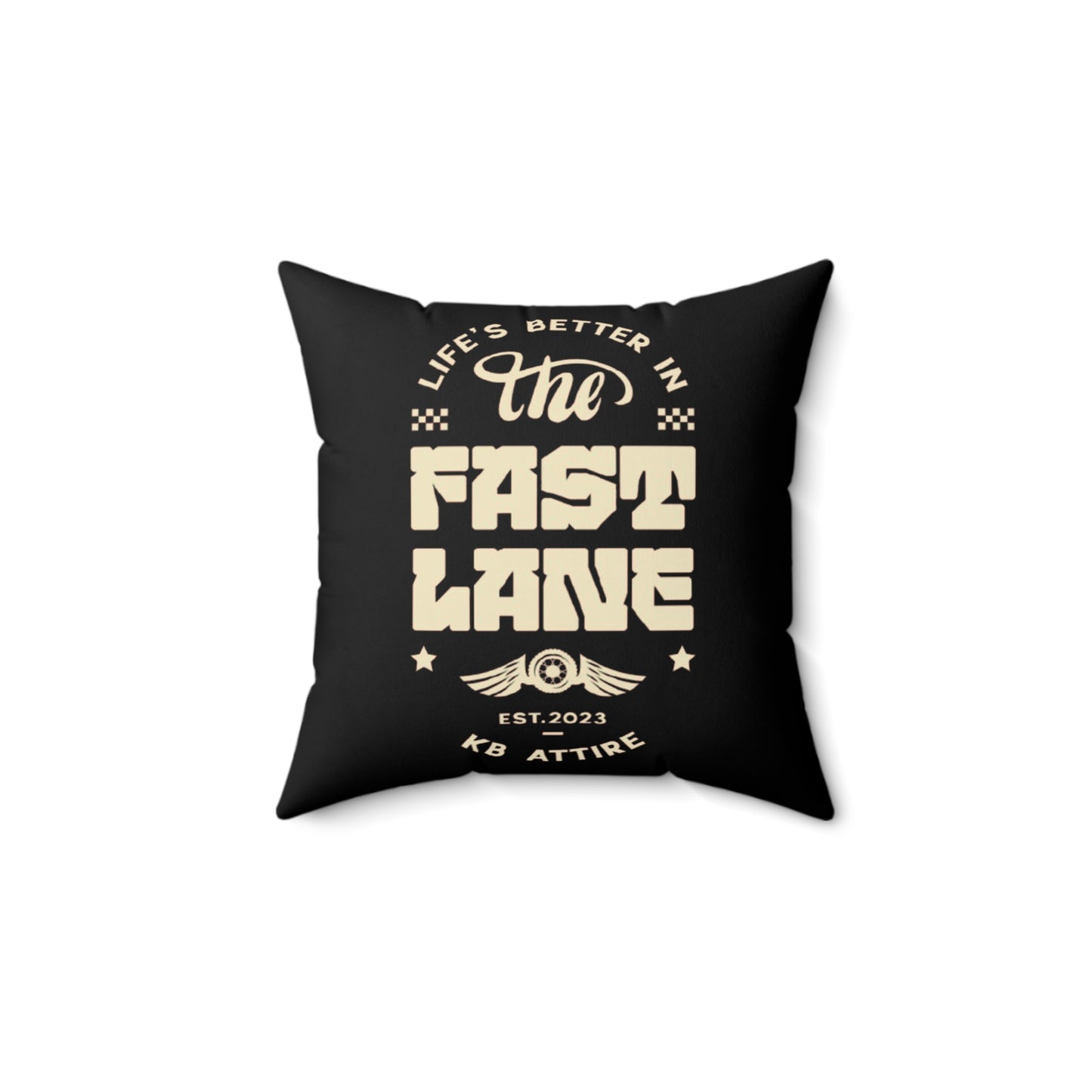 KB Attire Fast Lane Square Pillow