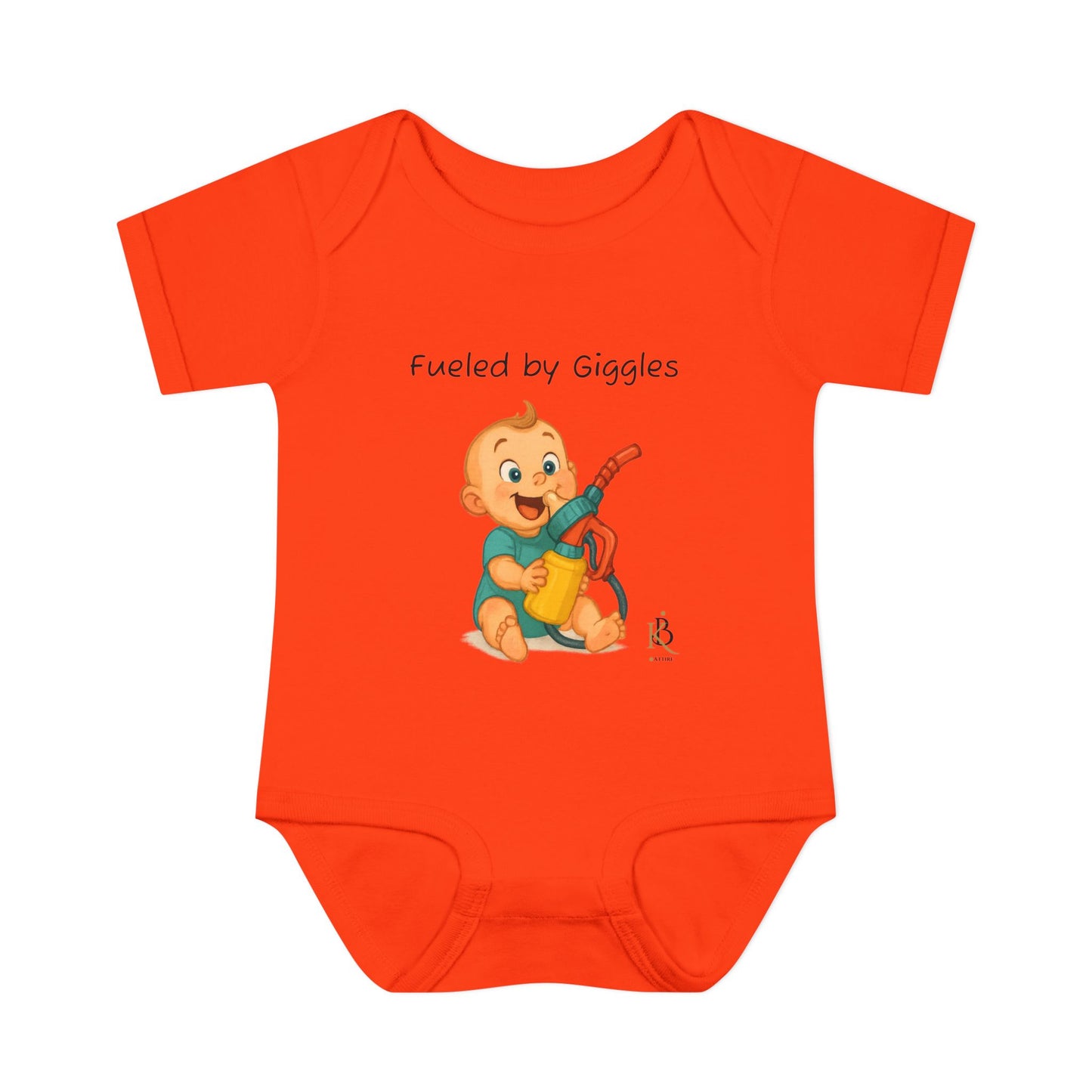 KB Attire Baby Bodysuit with "Fueled by Giggles" Design