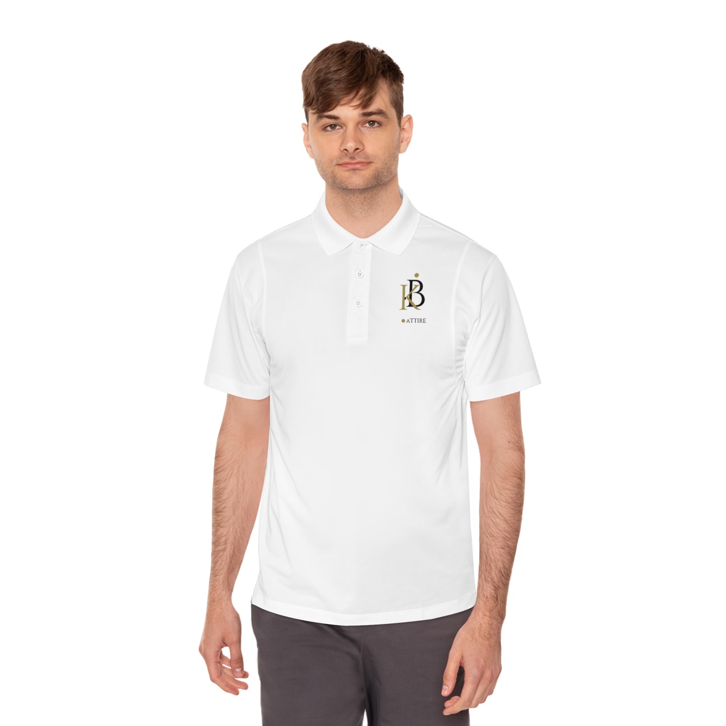 Custom White KB Attire Men's Sport Polo Shirt