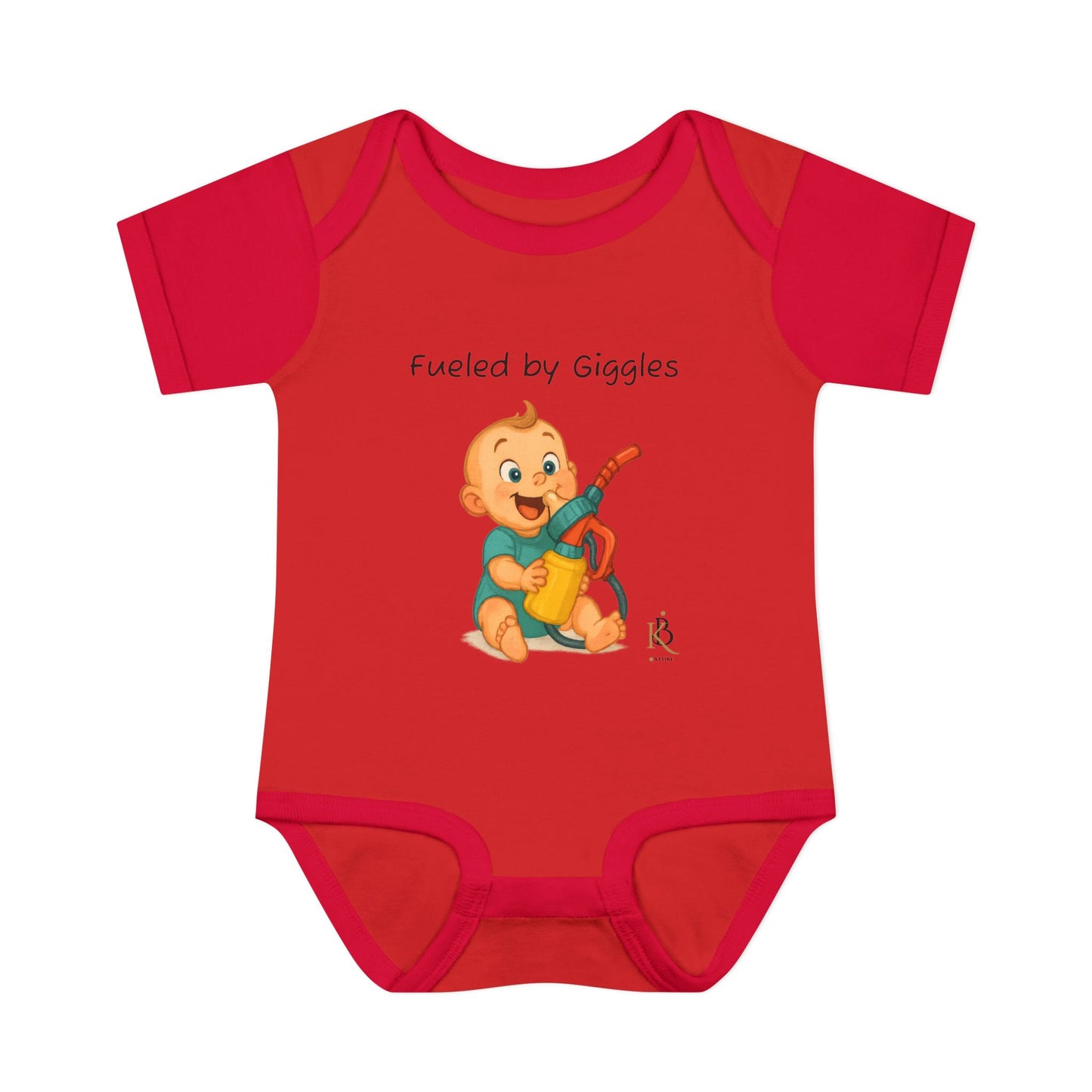 KB Attire Baby Bodysuit with "Fueled by Giggles" Design