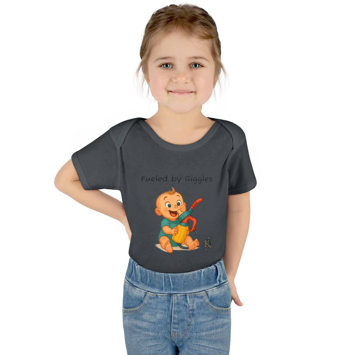 KB Attire Baby Bodysuit with "Fueled by Giggles" Design
