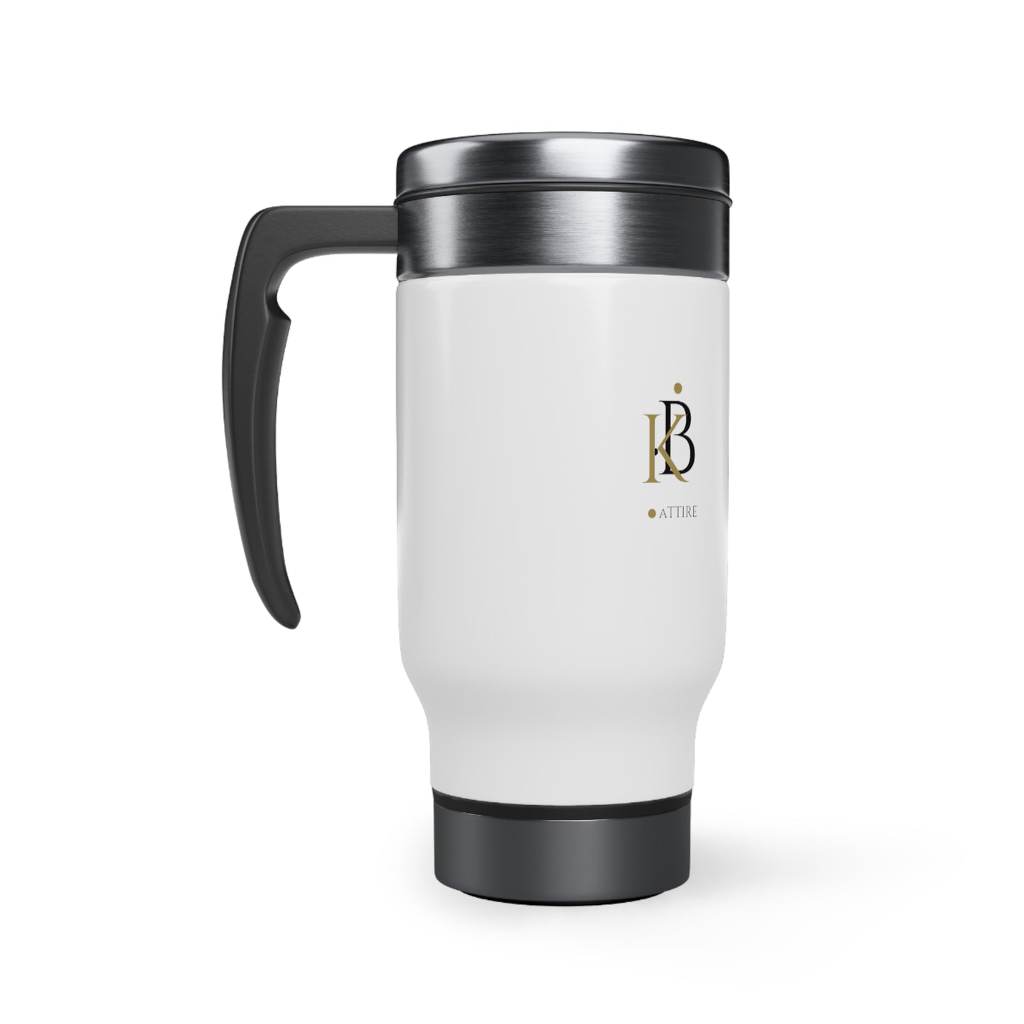Custom KB Logo Attire Stainless Steel Travel Mug with Handle, 14oz