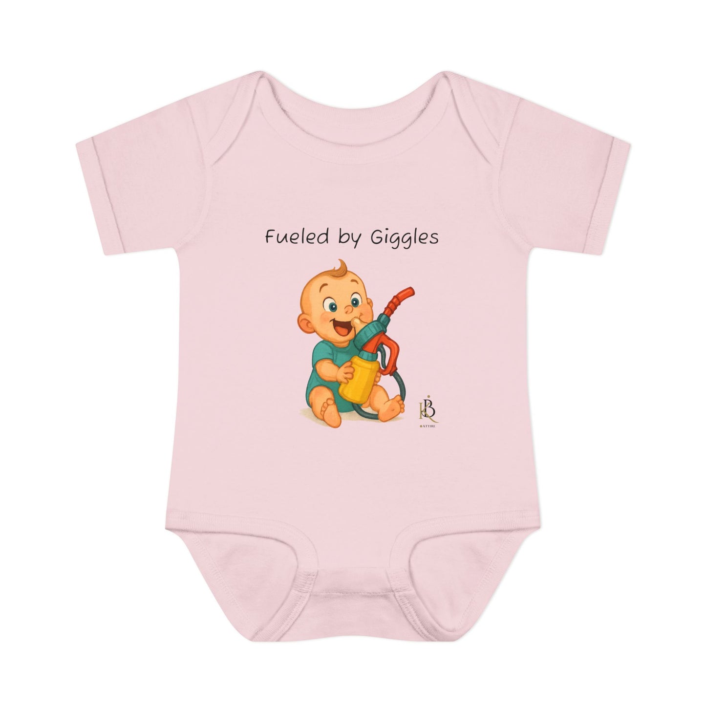 KB Attire Baby Bodysuit with "Fueled by Giggles" Design