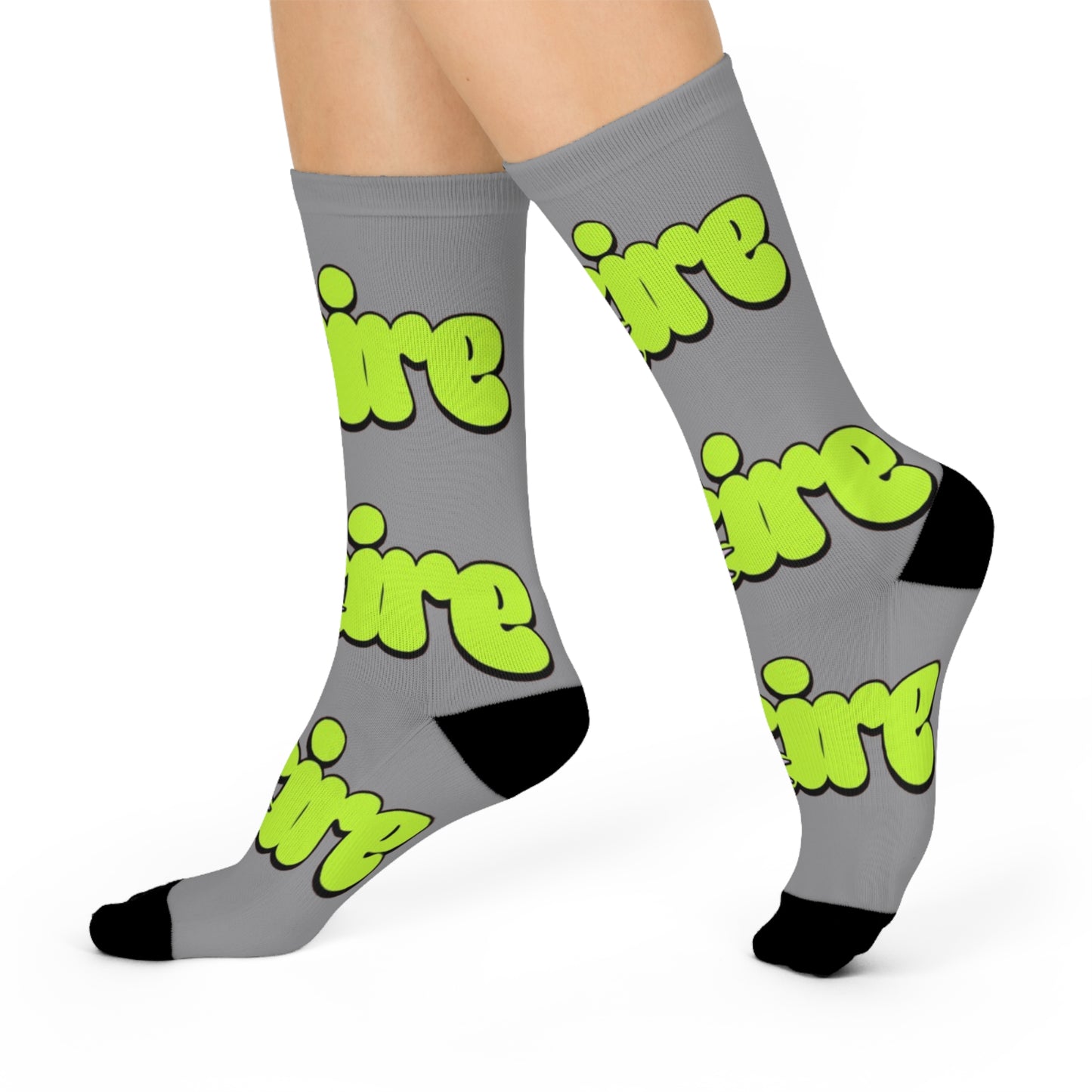 KB Attire "Cartoon" Cushioned Crew Socks (Grey)