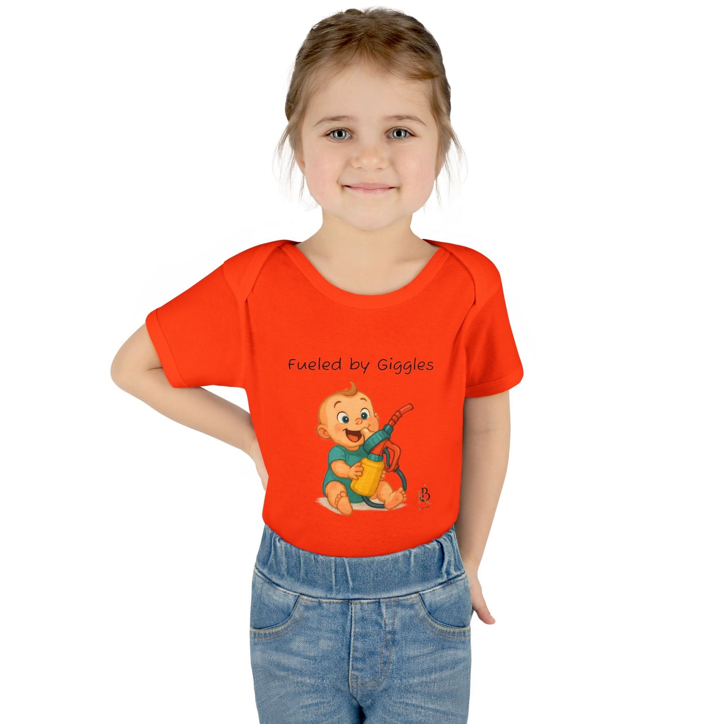 KB Attire Baby Bodysuit with "Fueled by Giggles" Design