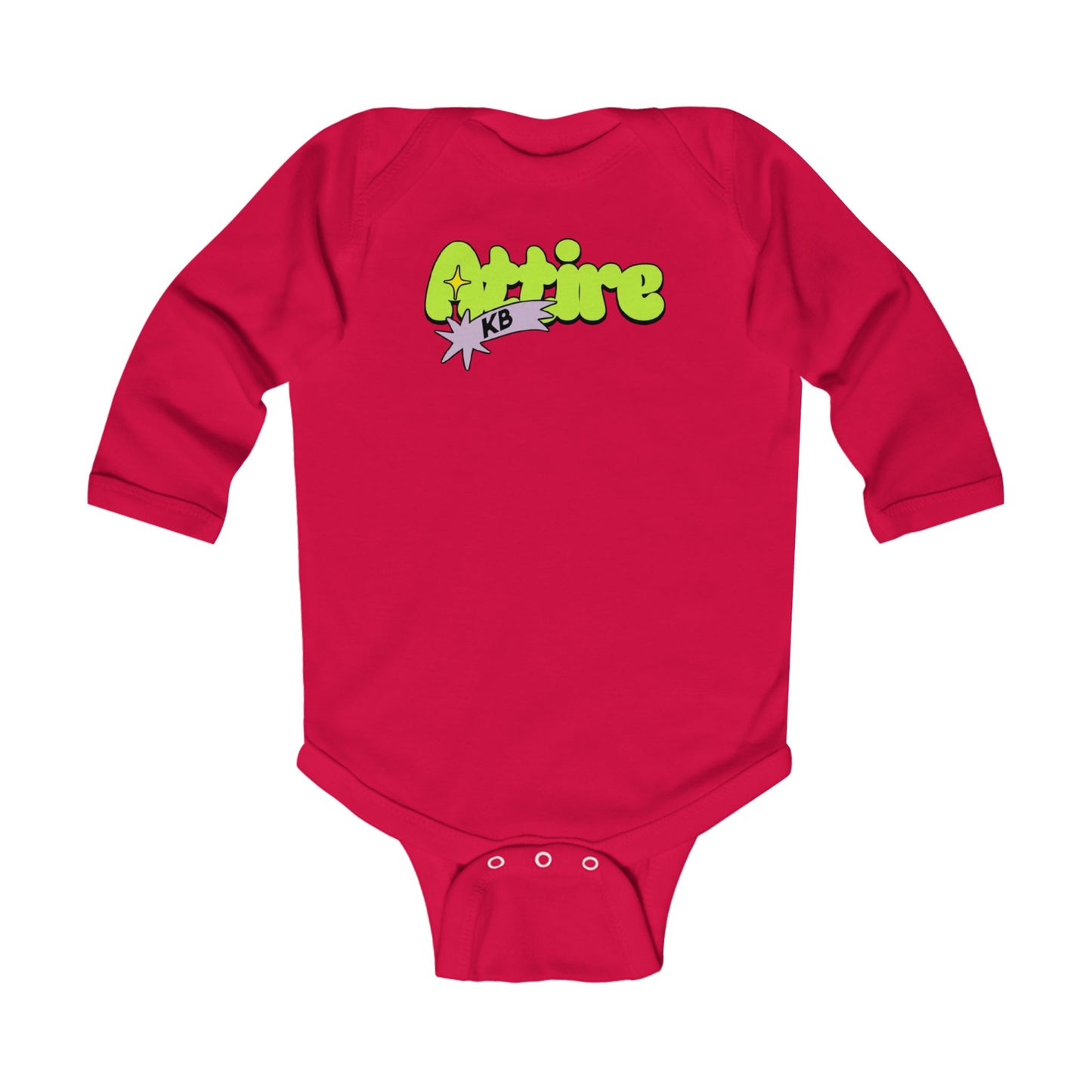 KB Attire Infant Long Sleeve Bodysuit With "Cartoon' Logo