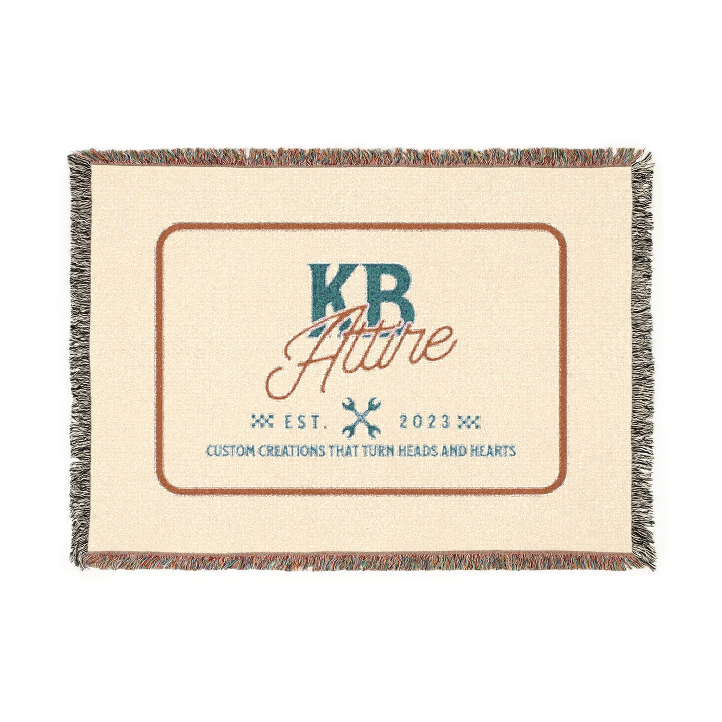 KB Attire "The Logo' Woven Blanket (White)