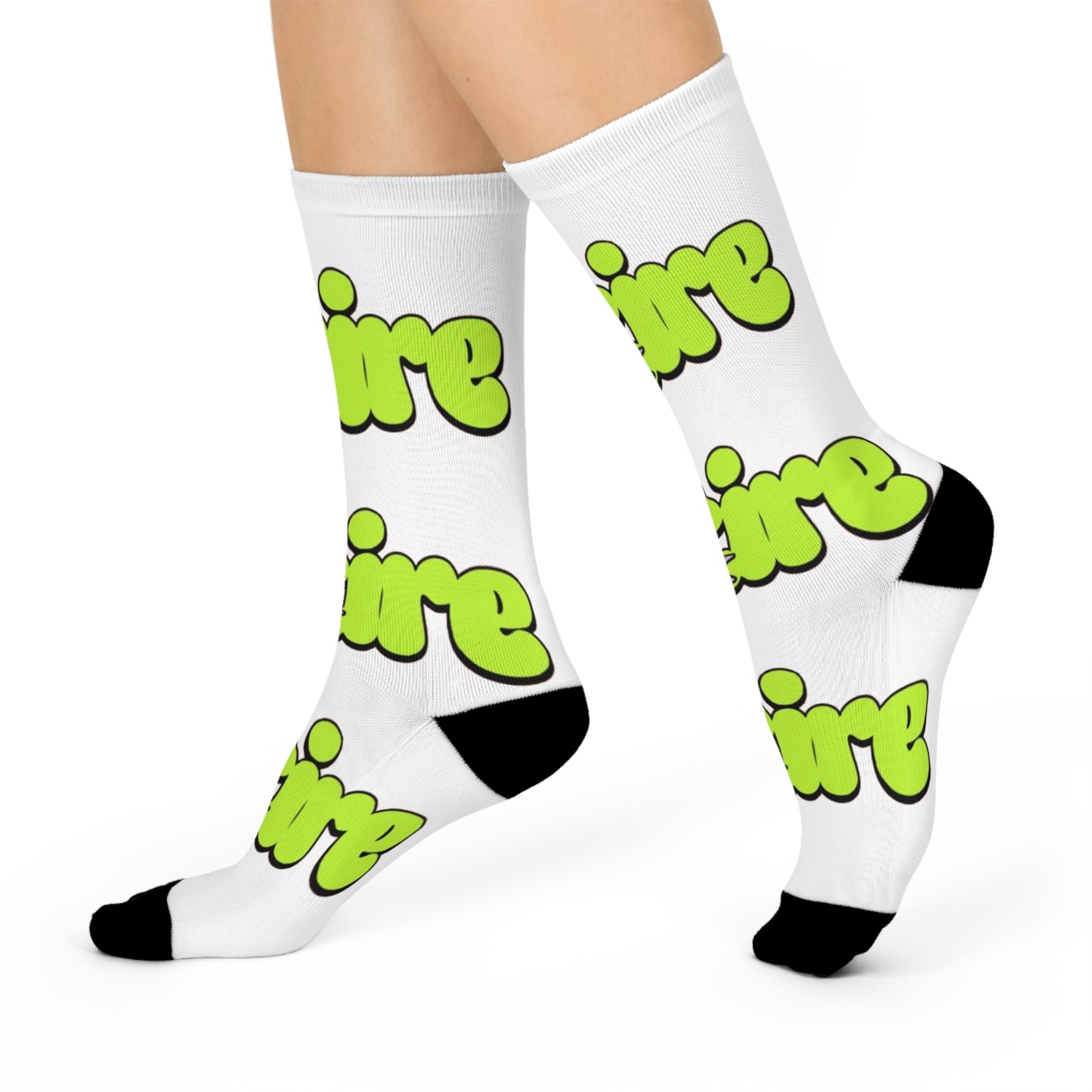 KB Attire "Cartoon' Cushioned Crew Socks (White)