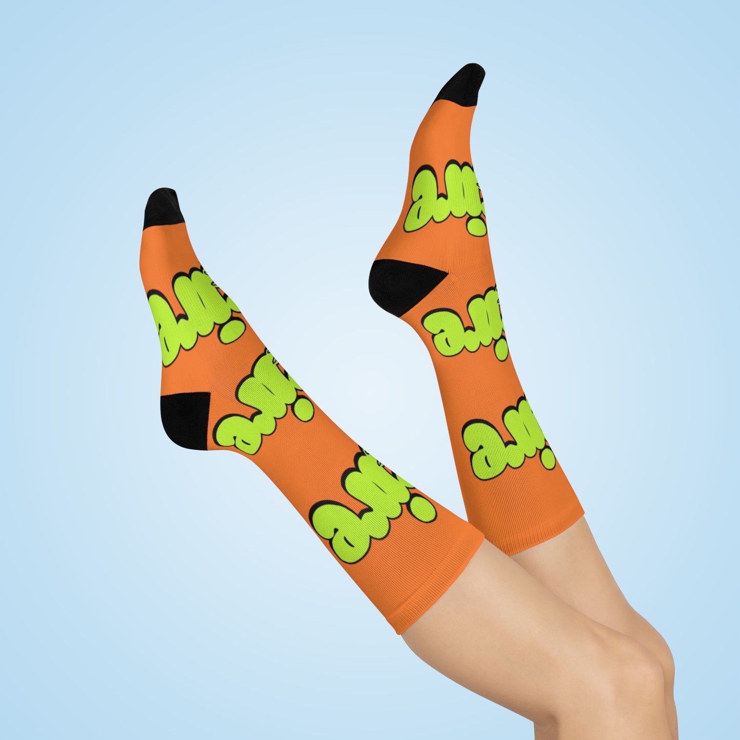 KB Attire "Cartoon" Cushioned Crew Socks (Orange)