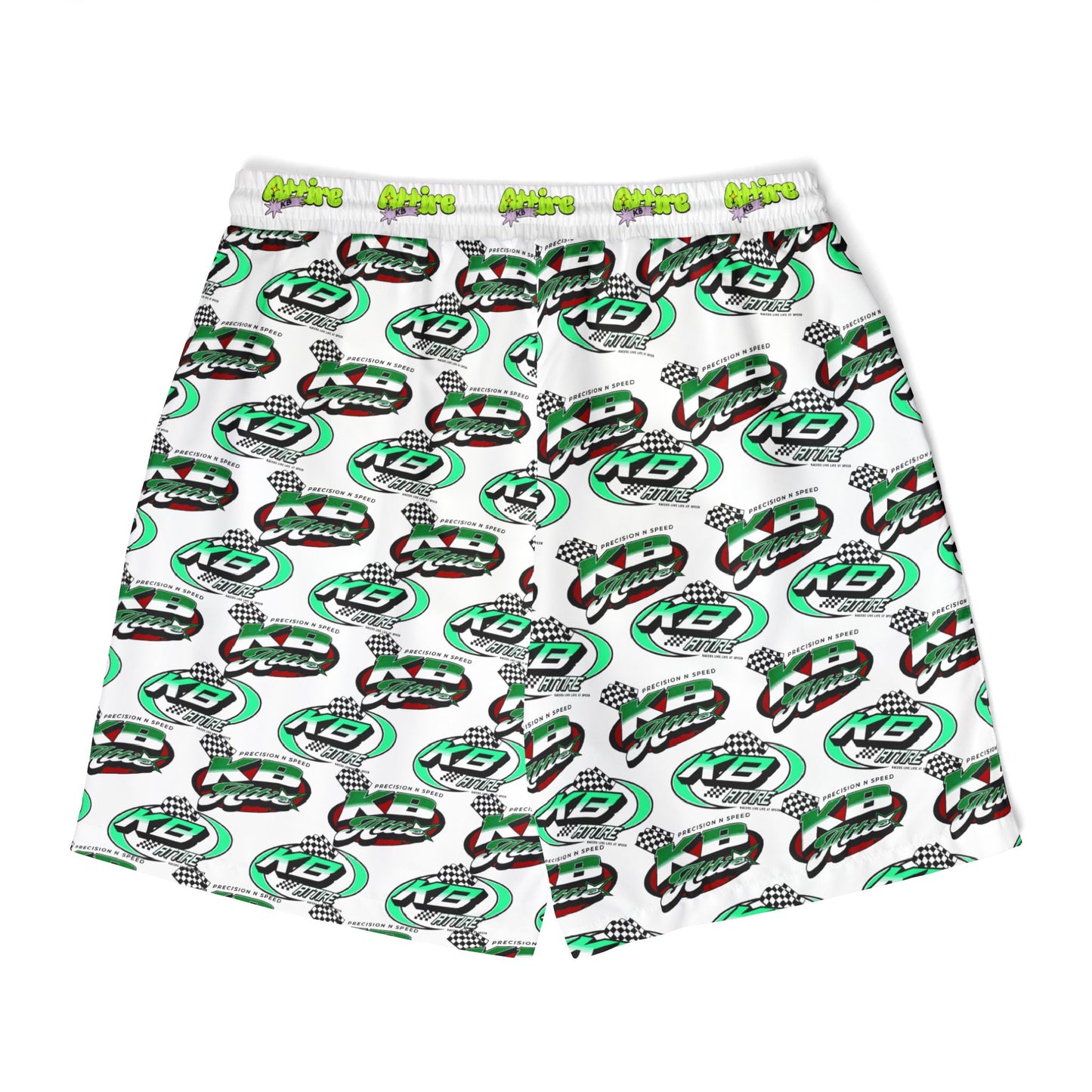 KB Attire All Over Logo Racing Swim Shorts