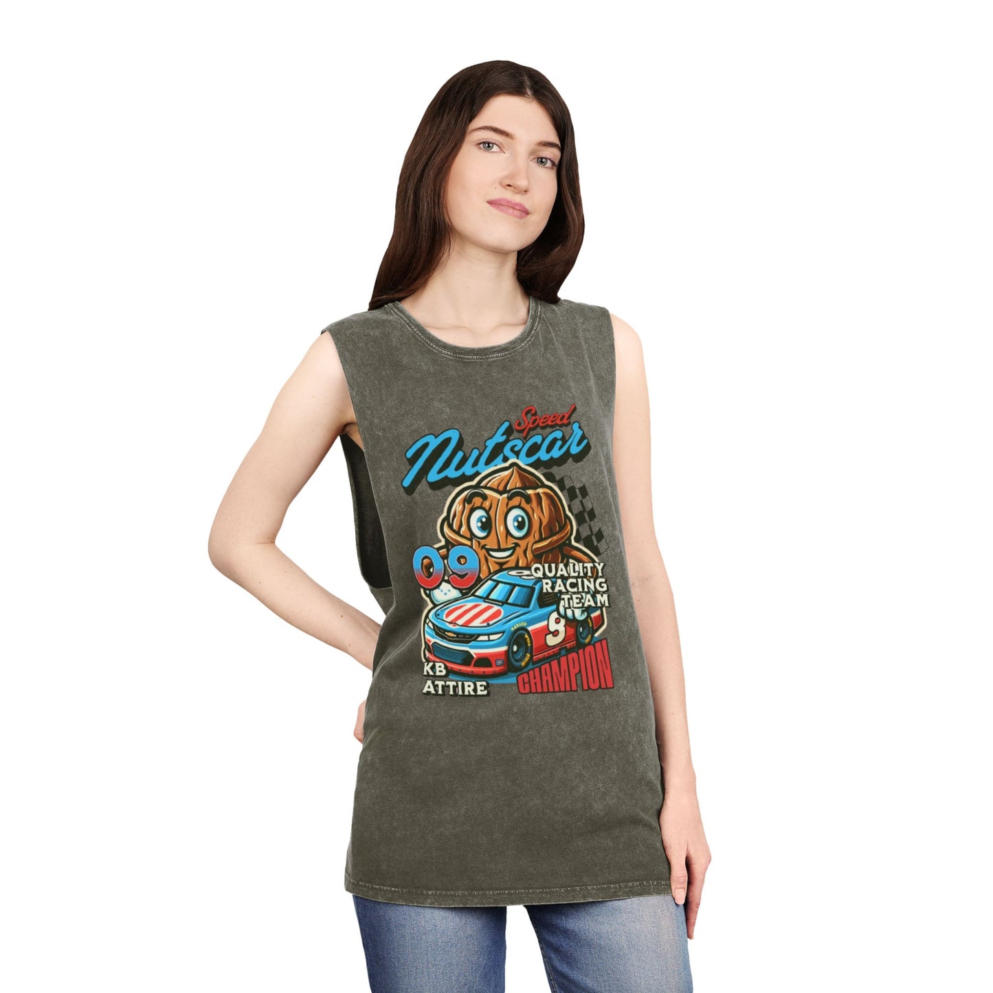 Vintage 'Nutscar Racing' Unisex Stonewash Tank Top