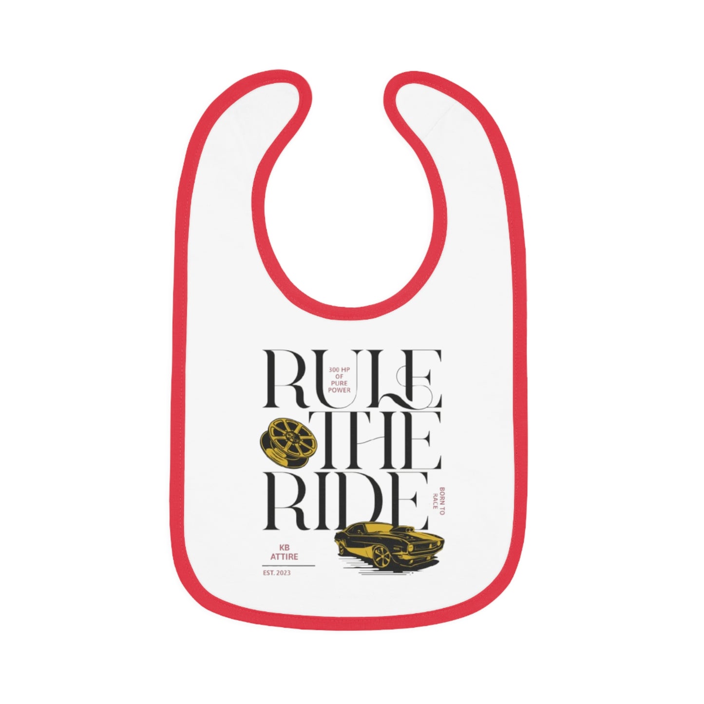 Rule The Ride Car Design Baby Bib