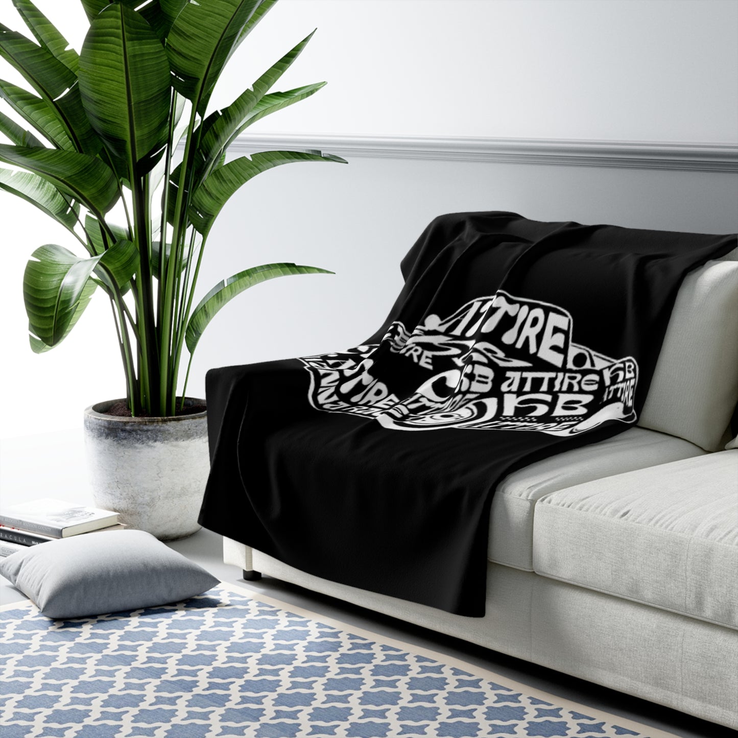Cozy KB Attire Car Sherpa Blanket (Black)