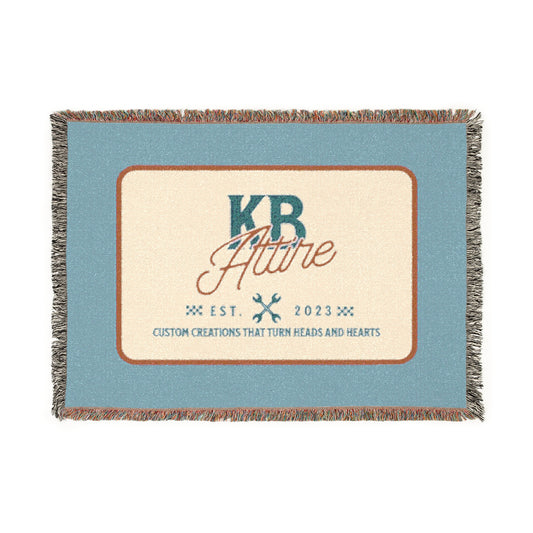 KB Attire "The Logo" Woven Blanket (Baby Blue)